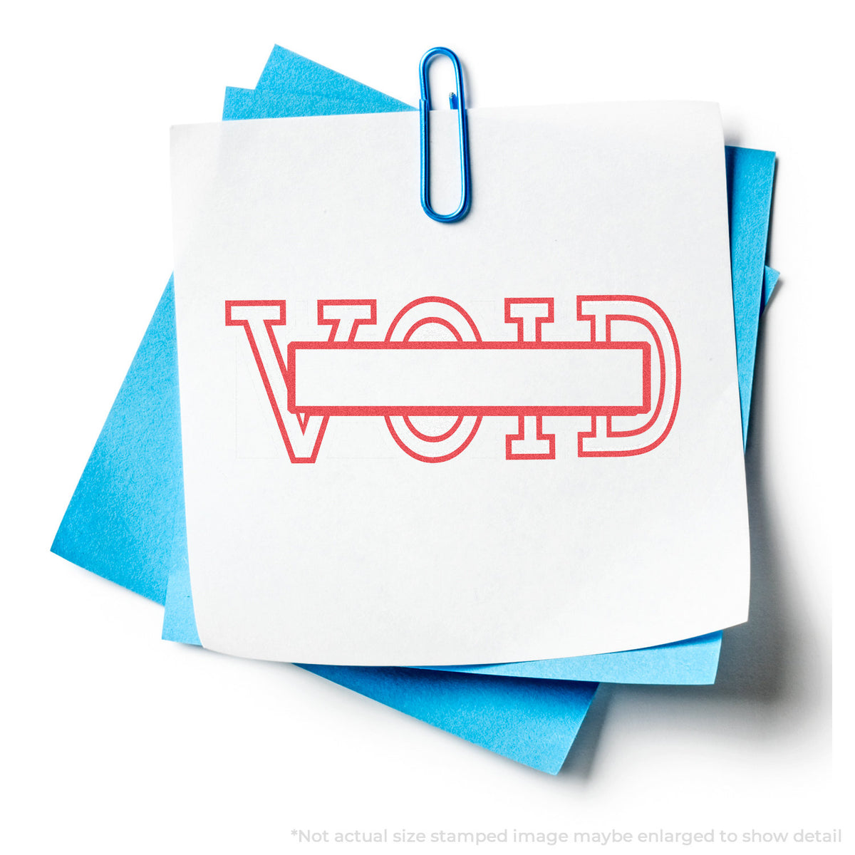 "Date void" stamp impression on light paper stock, Date Void Text Stamp