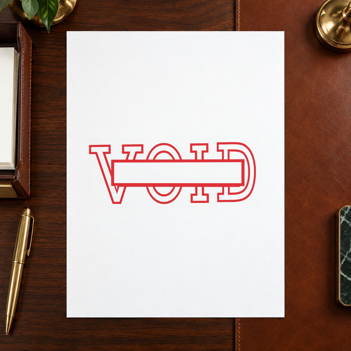 "Date void" stamp impression made with pre-inked Xstamper 1207