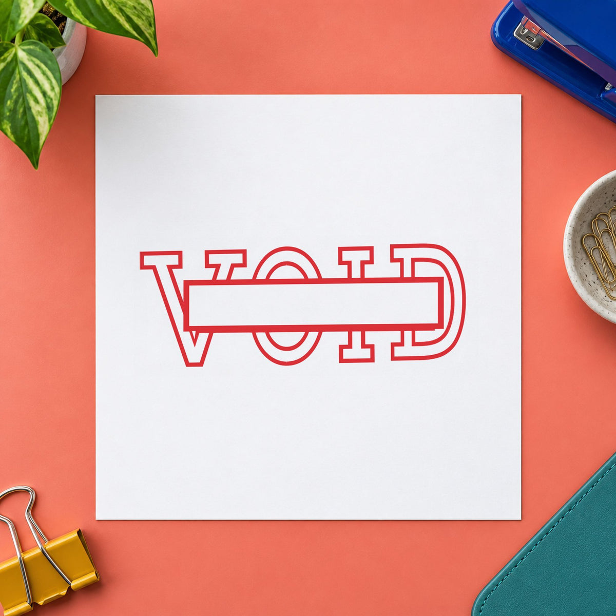 "Date void" stamp mark in everyday office use, Xstamper 1207