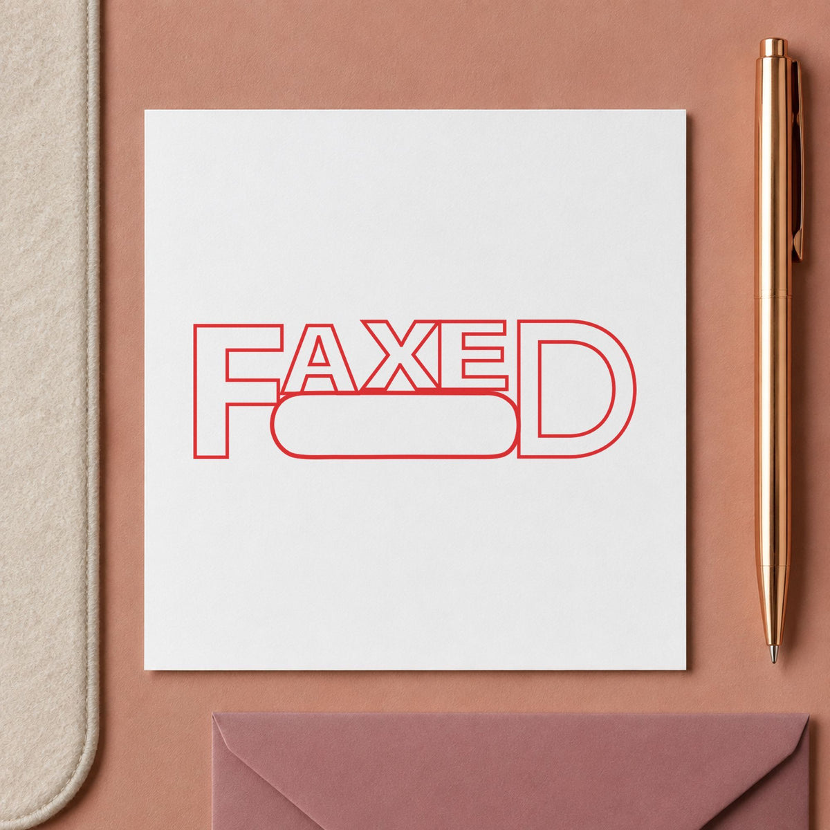 "Date faxed" stamp mark in everyday office use, Xstamper 1350