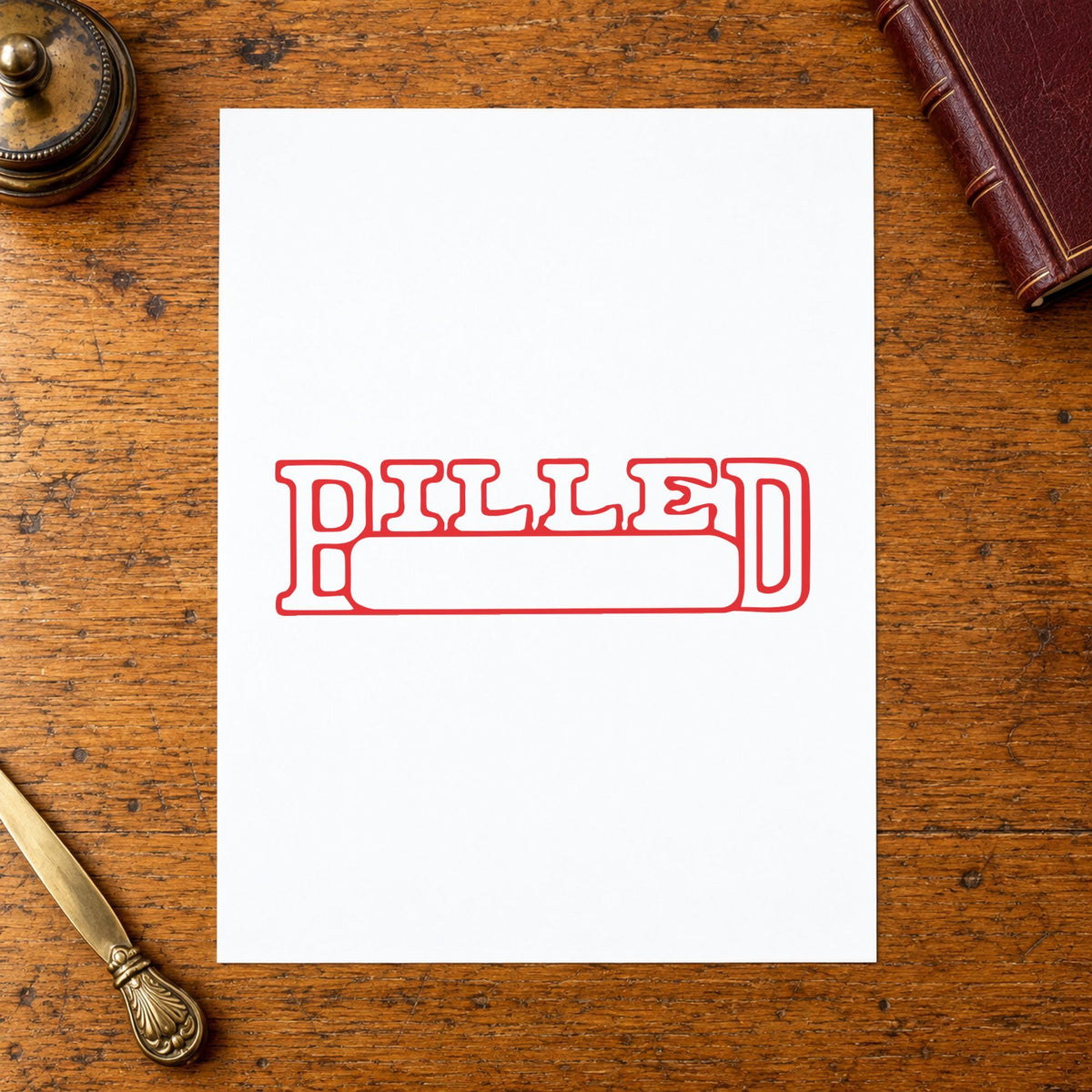 "Billed" imprint from fixed stock wording, no customization needed