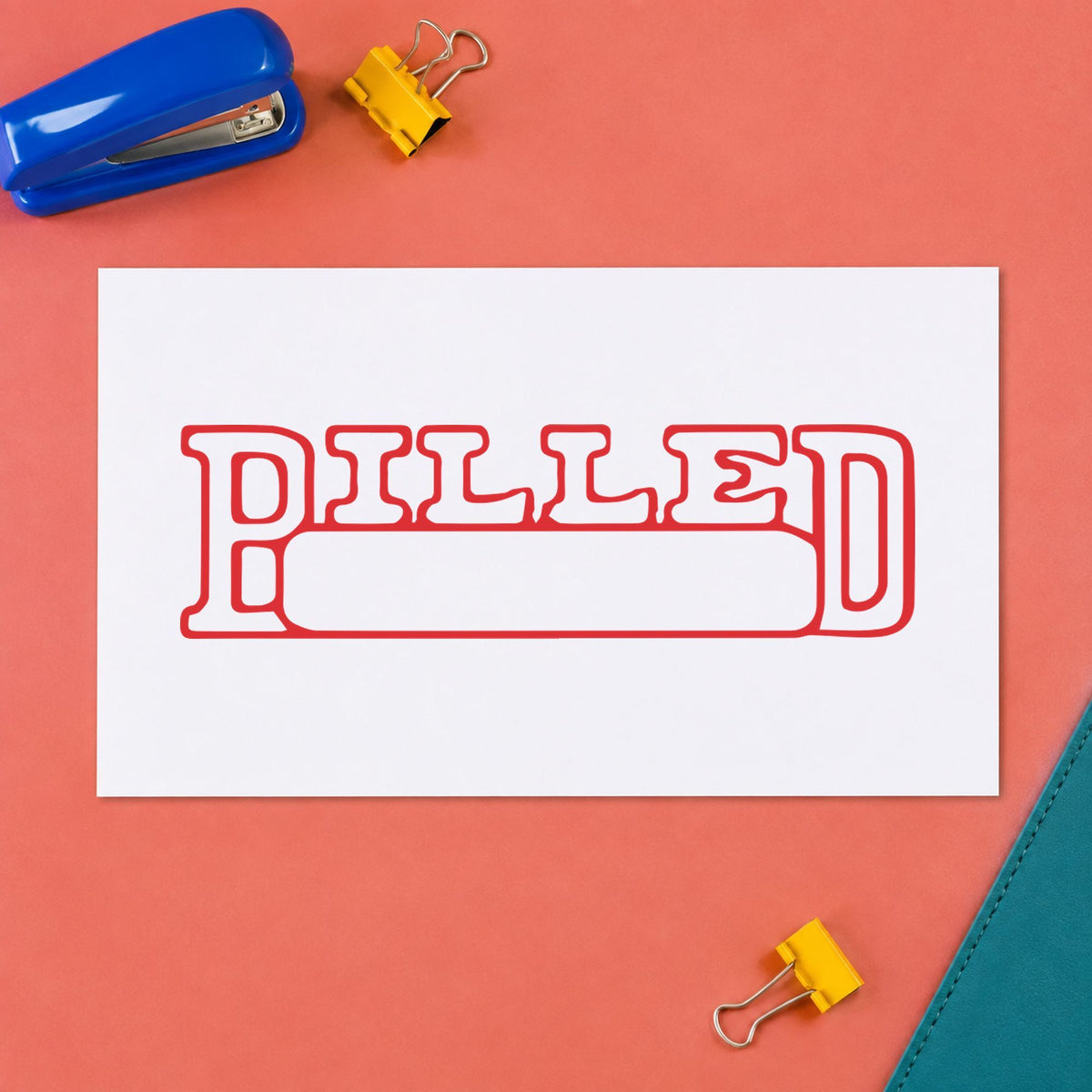 "Billed" mark added to paperwork with a pre-inked Xstamper stamp