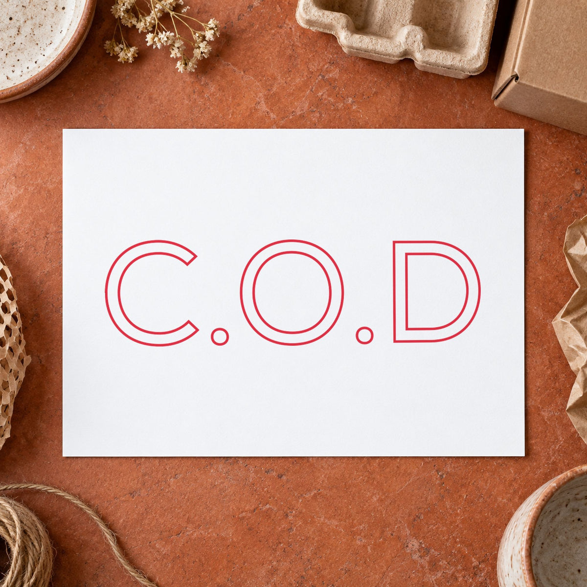 "C.O.D." stamp impression made with pre-inked Xstamper 1011
