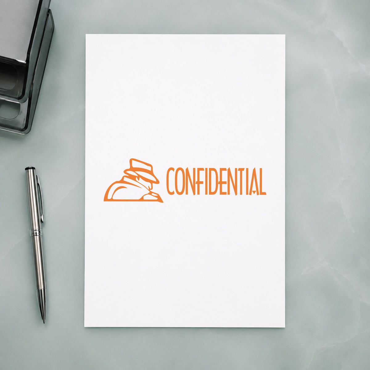 Crisp "Confidential" imprint produced by the Confidential Office Stamp – Figure Style Pre-Inked Xstamper