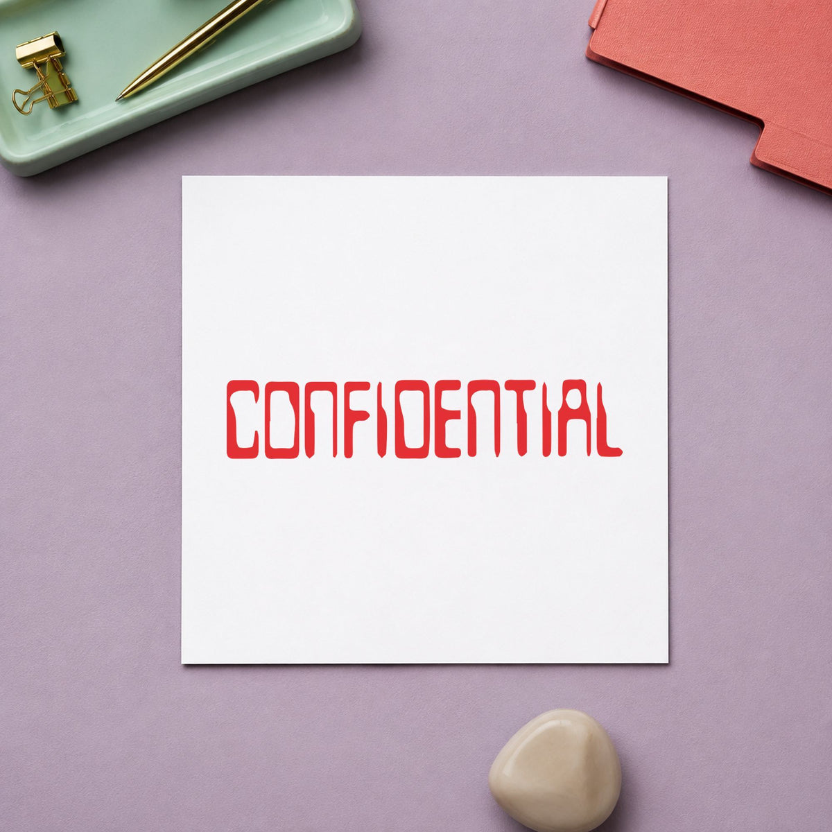 "Confidential" stamp impression made with pre-inked Xstamper 1604