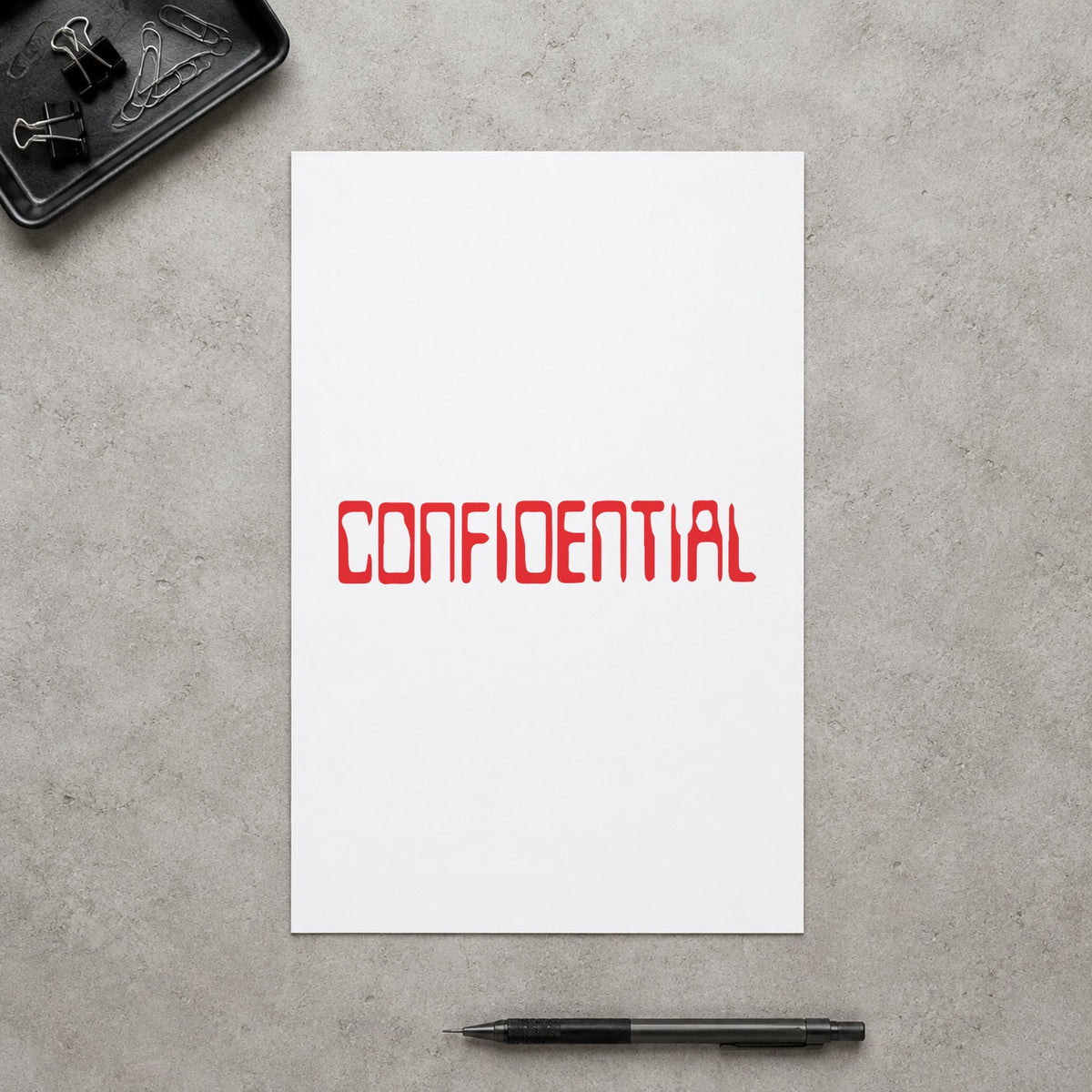 Confidential Document Stamp – Barcode Style Pre-Inked Xstamper leaving a clean "Confidential" impression