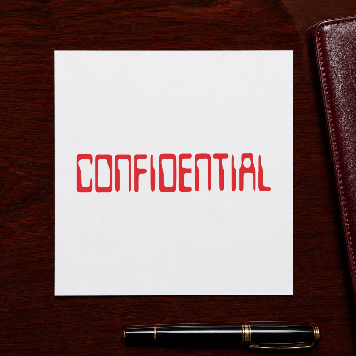 "Confidential" stamp mark in everyday office use, Xstamper 1604