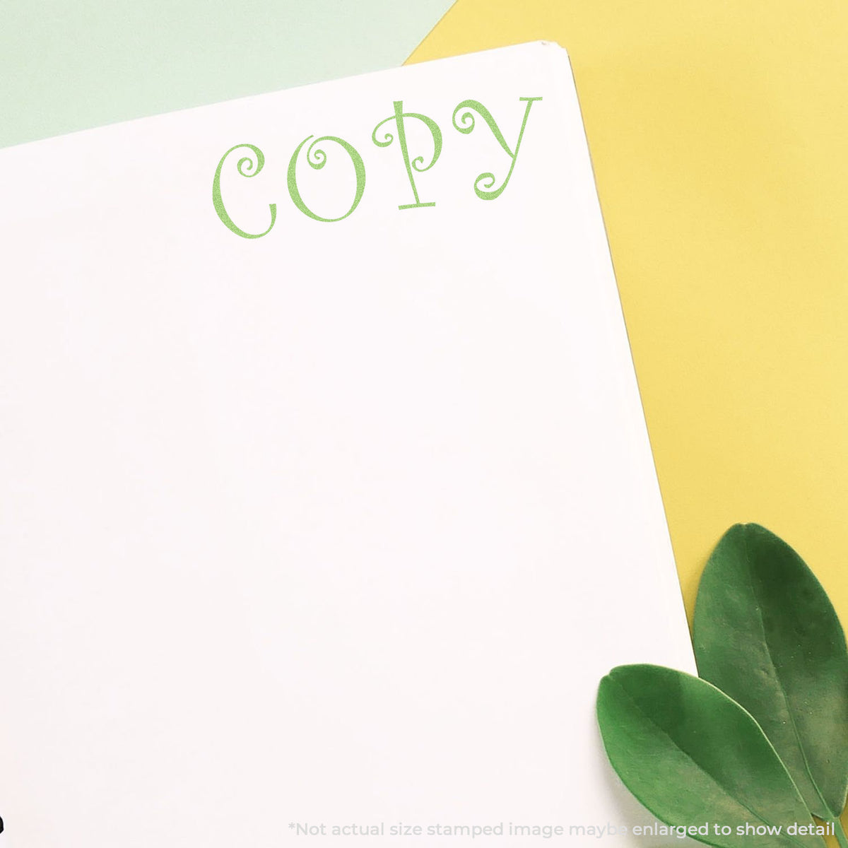 "Copy" imprint used to flag items for handling, Green Copy Stamp