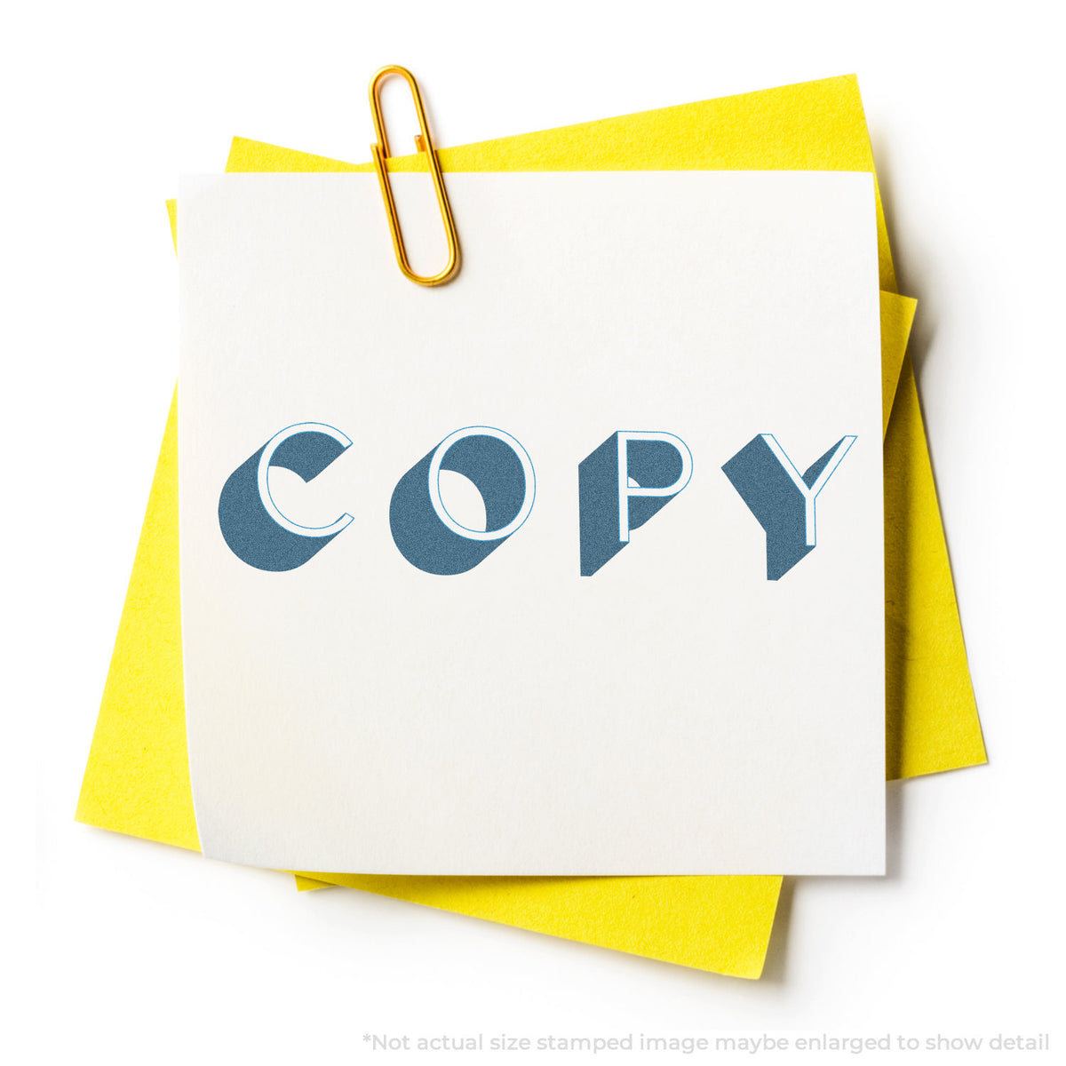"Copy" stamp impression on light paper stock, Xstamper Copy Stamp – Bold Blue Pre-Inked