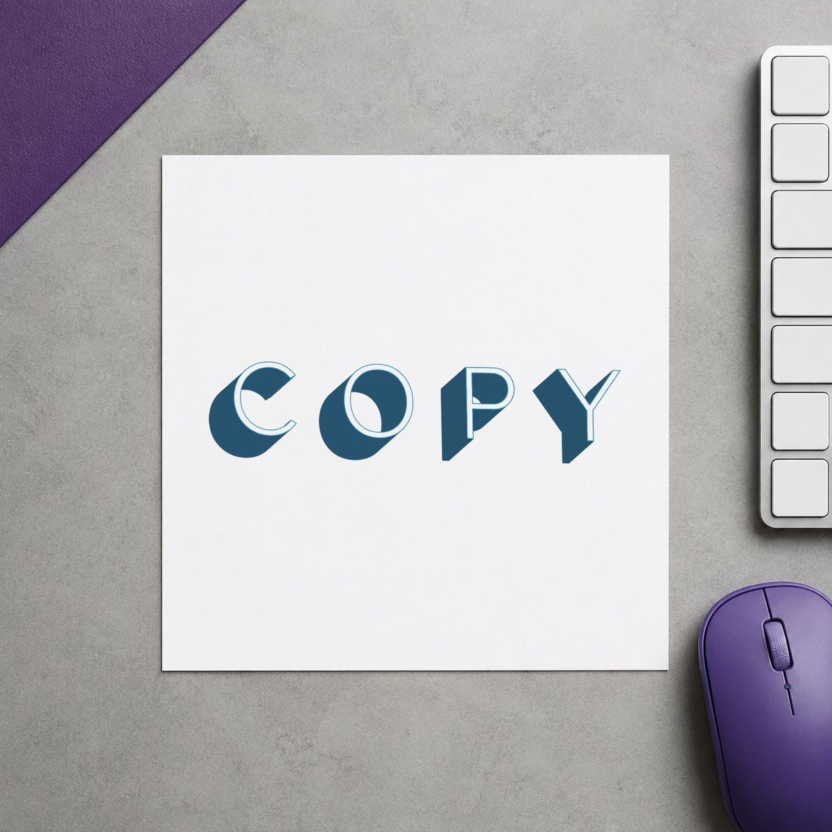 "Copy" imprint at 1/2 x 1-5/8 in, no separate ink pad required