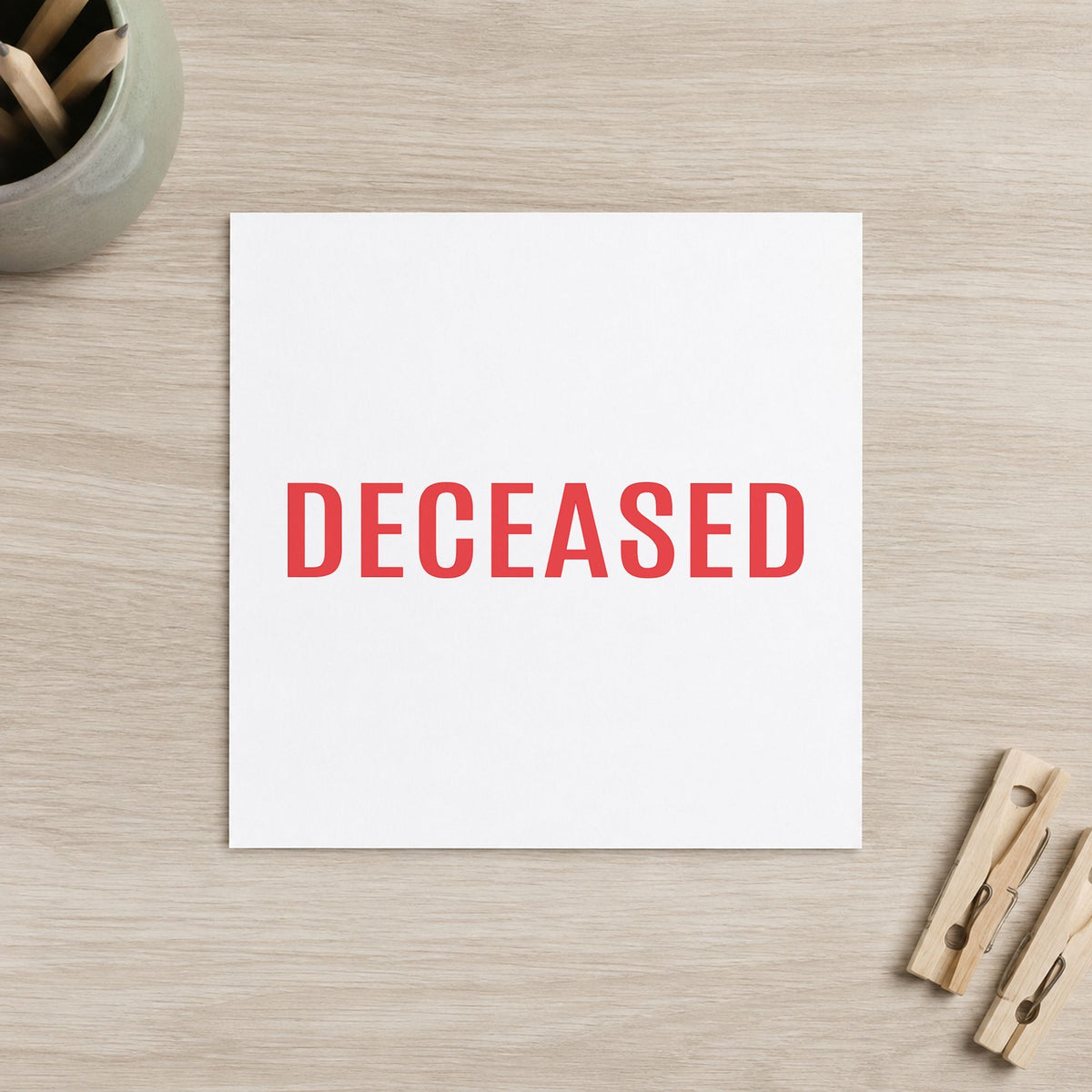 Marking a page "Deceased" with the Deceased Record Stamp
