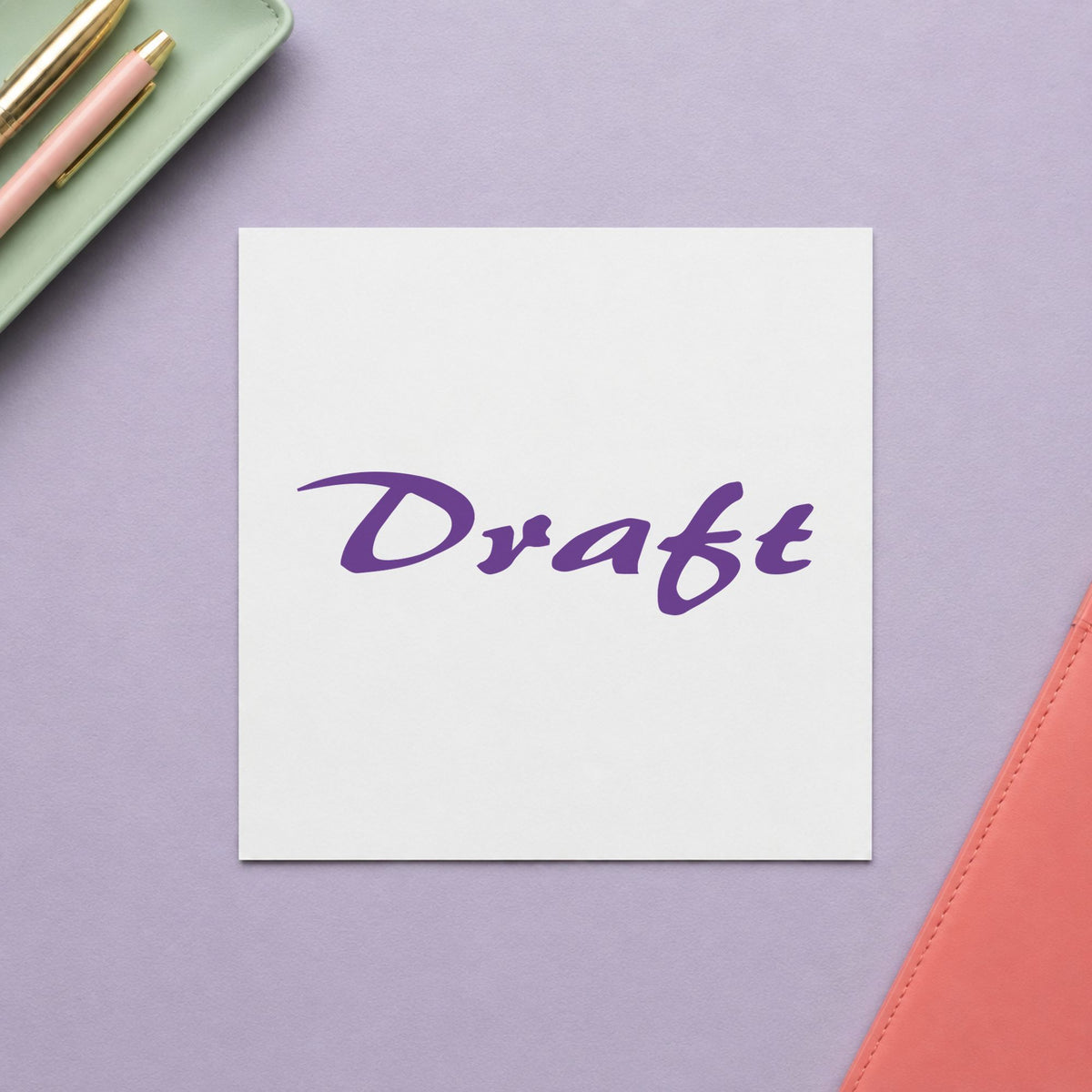 "Draft" mark added to paperwork with a pre-inked Xstamper stamp