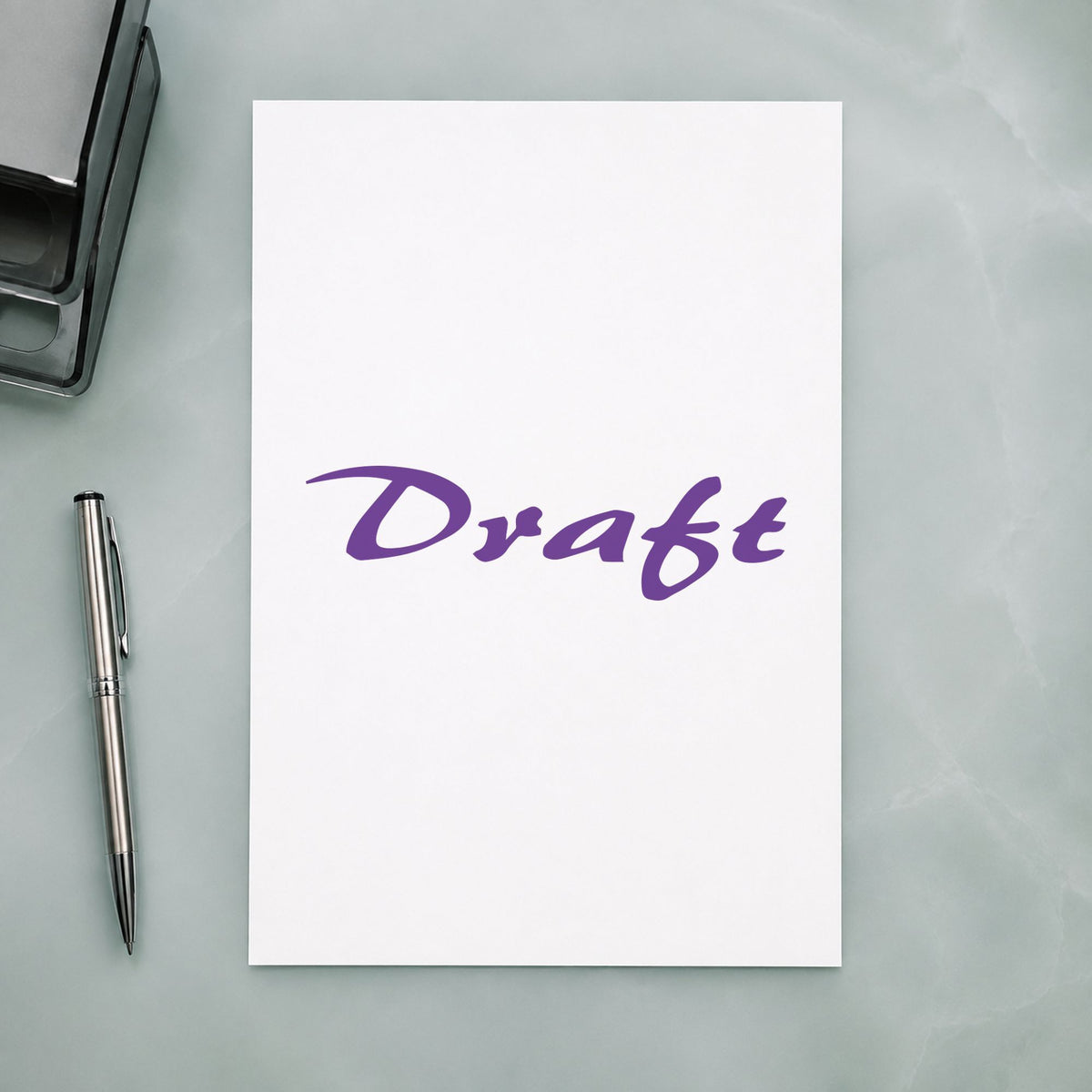 "Draft" stamp mark in everyday office use, Xstamper 1819