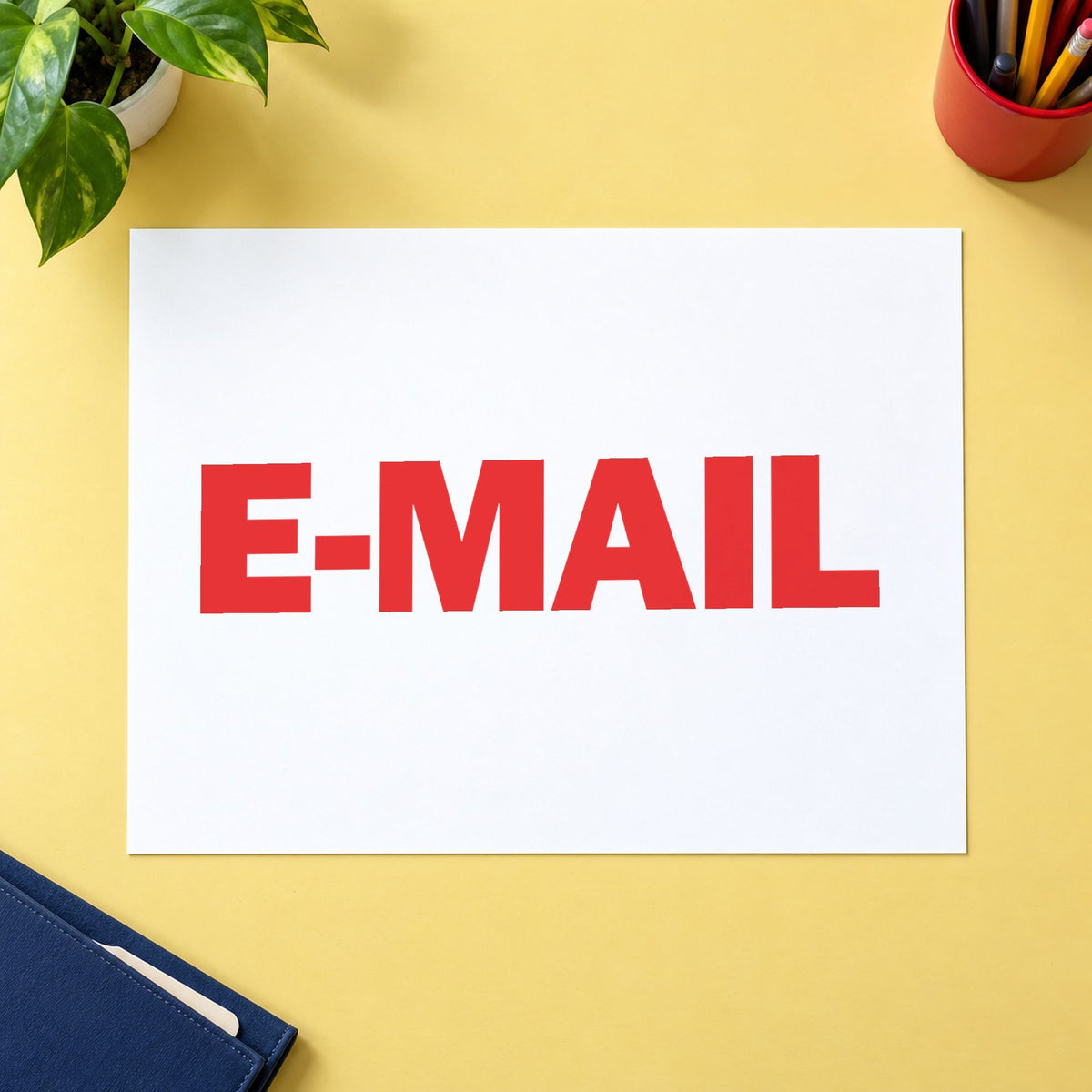 "E-mail" mark added to paperwork with a pre-inked Xstamper stamp