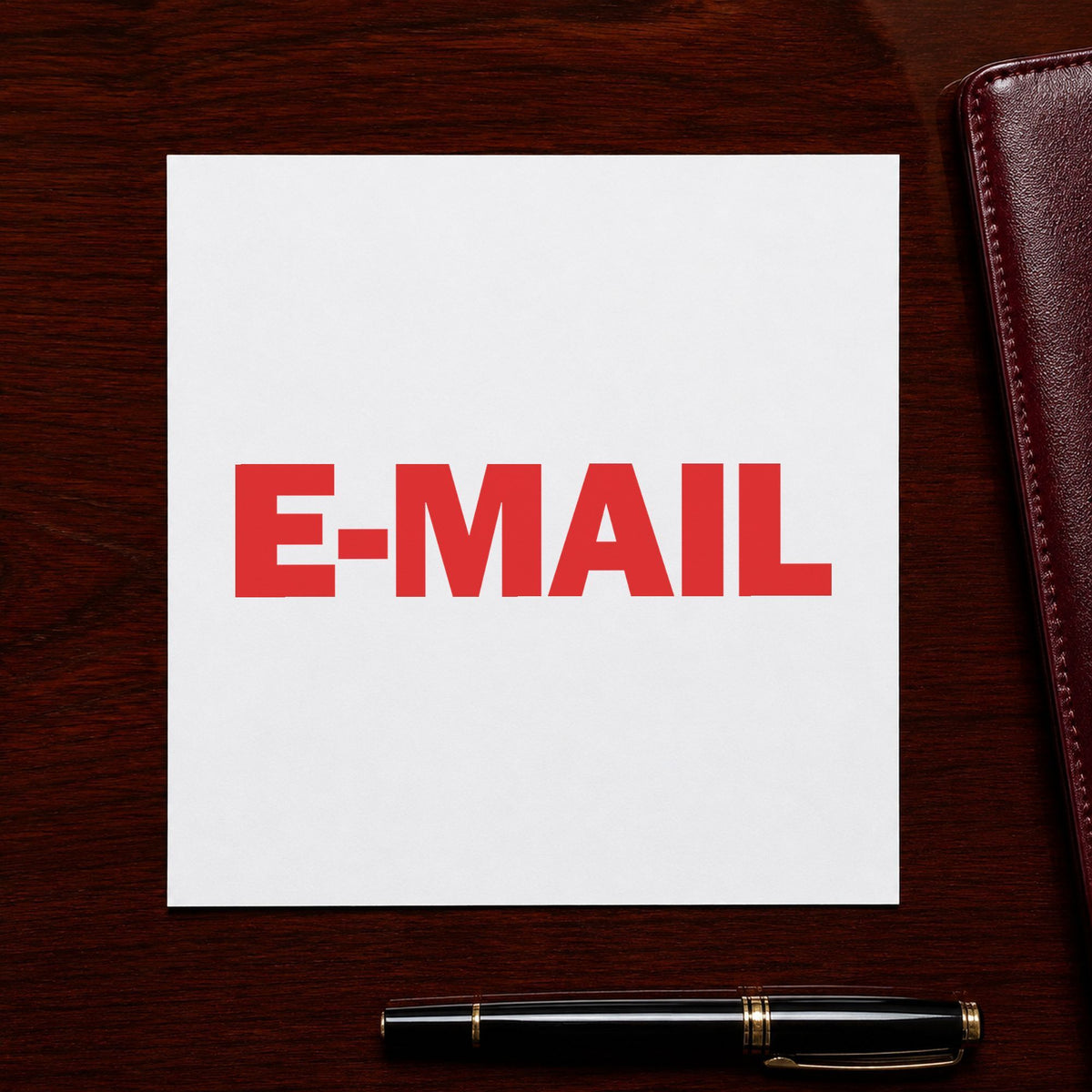 "E-mail" imprint at 1-5/8 x 1/2 in, no separate ink pad required