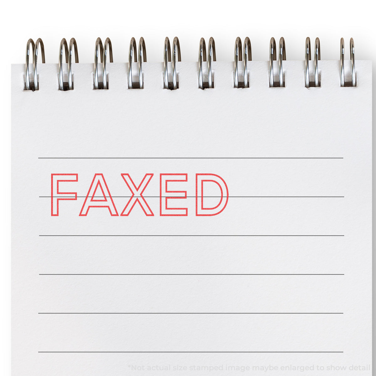 "Faxed" mark stamped for document handling, Xstamper 1346 stamp