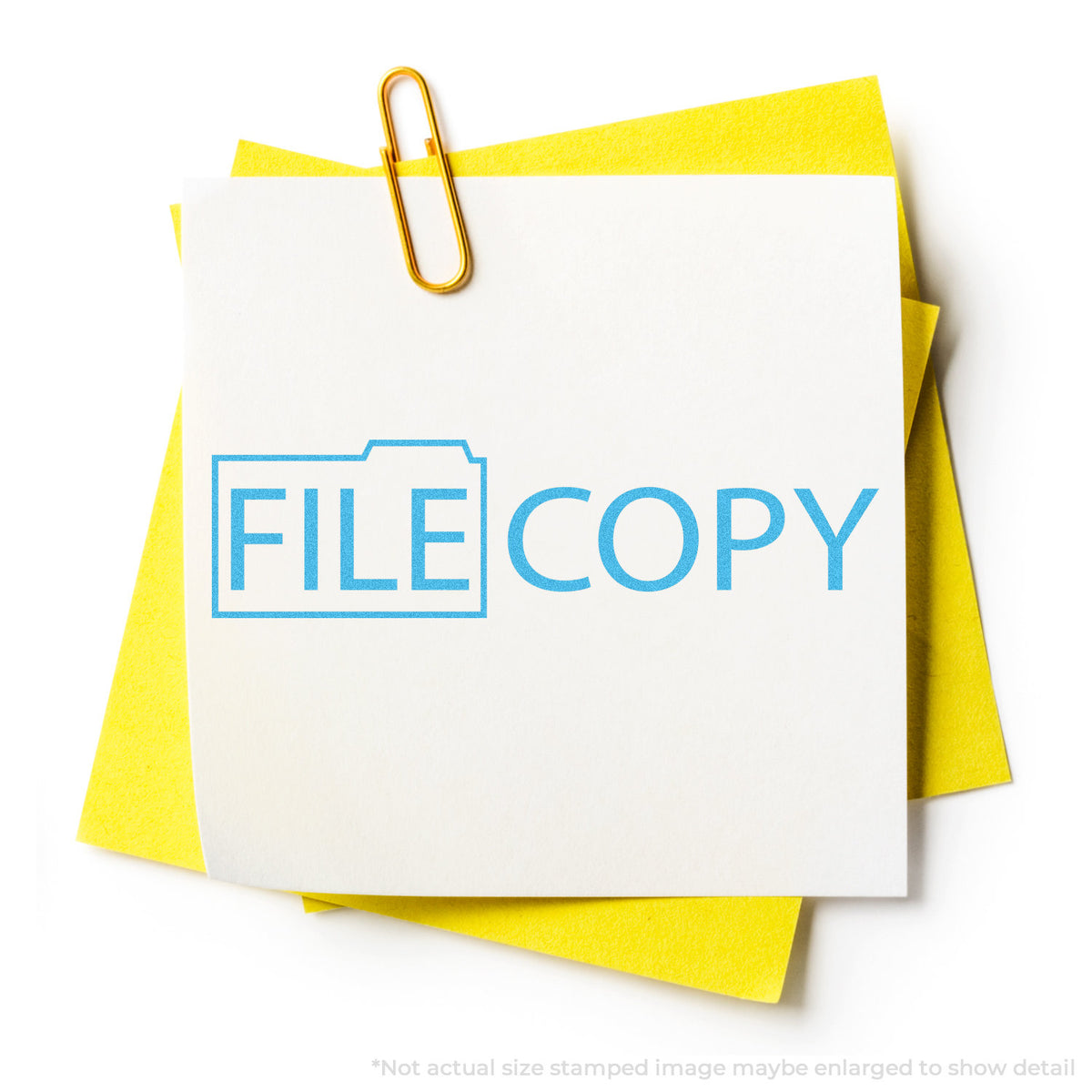 "File copy" stamp impression on light paper stock, Blue File Copy Stamp