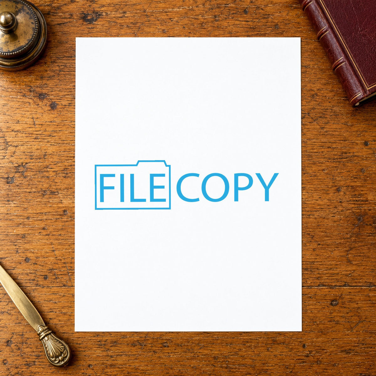 Crisp "File copy" imprint produced by the Blue File Copy Stamp