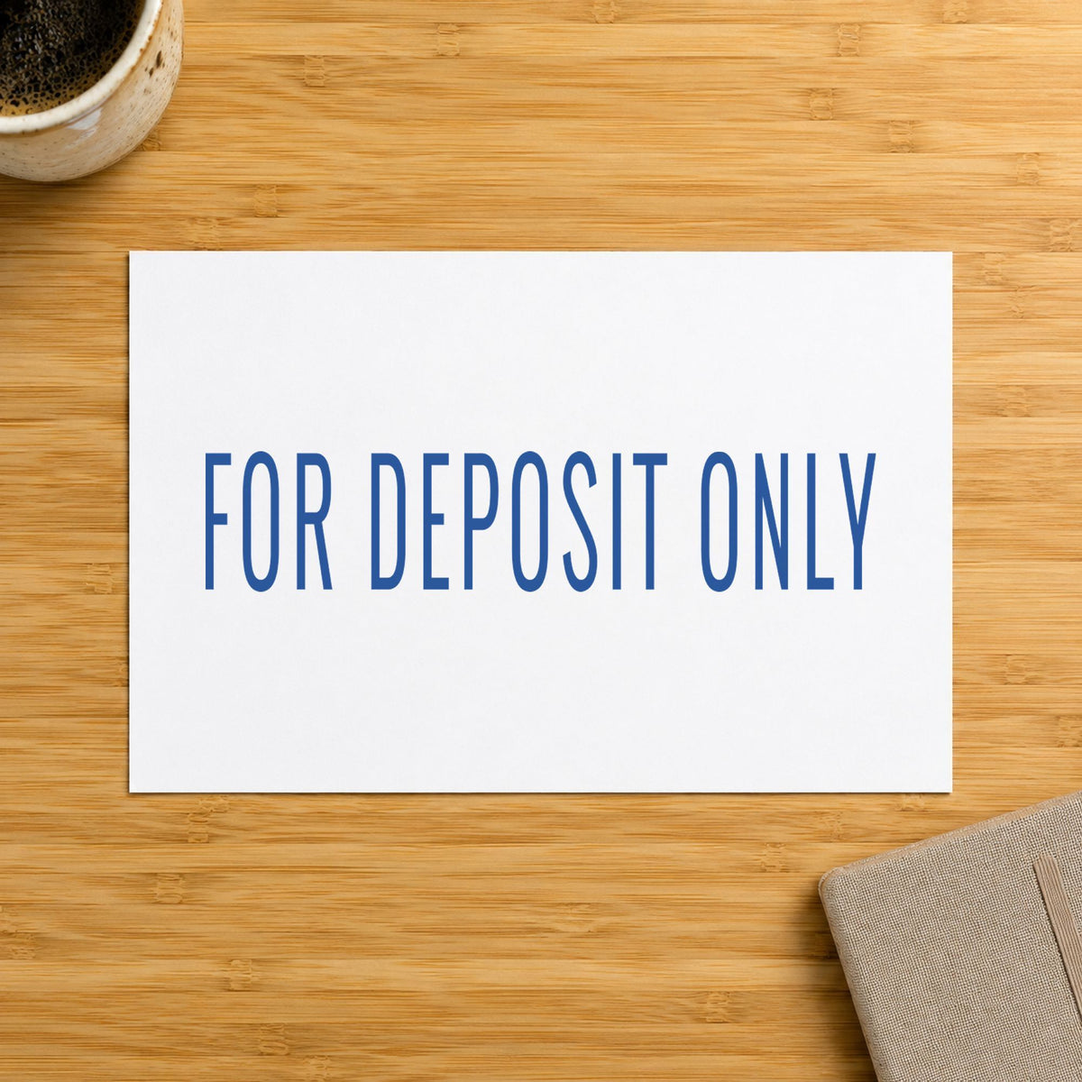 Crisp "For deposit only" imprint produced by the For Deposit Only Check Endorsement Stamp – Blue Pre-Inked Xstamper