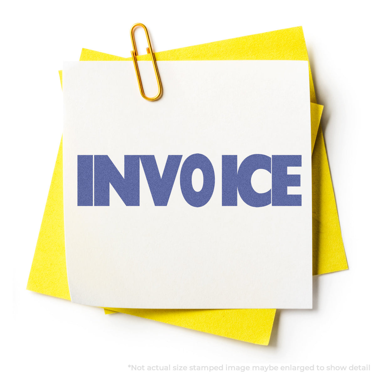 "Invoice" stamp impression on light paper stock, Xstamper Invoice Office Stamp