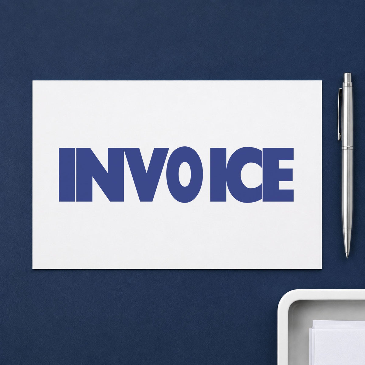 "Invoice" stamp impression made with pre-inked Xstamper 1053