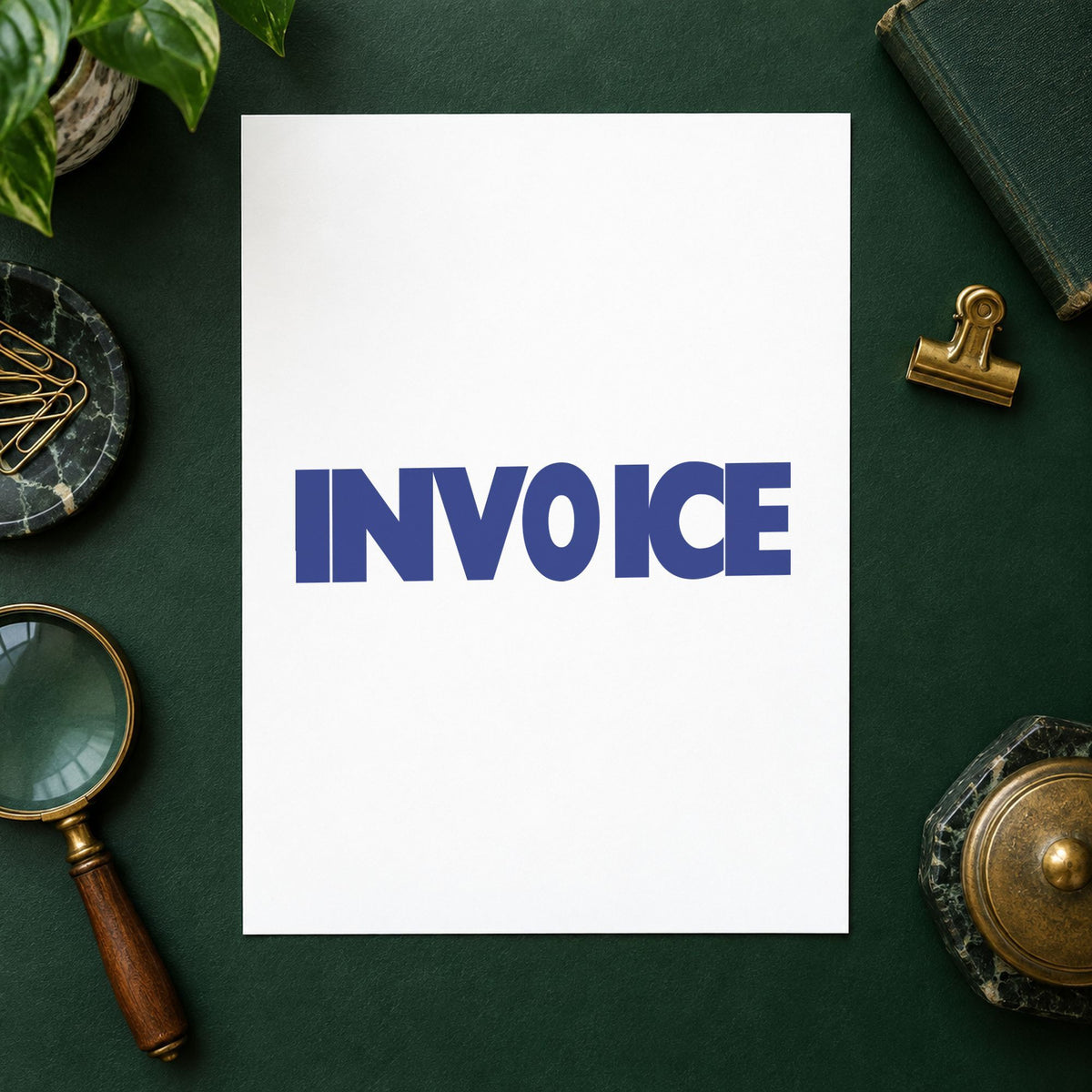 Marking a page "Invoice" with the Xstamper Invoice Office Stamp