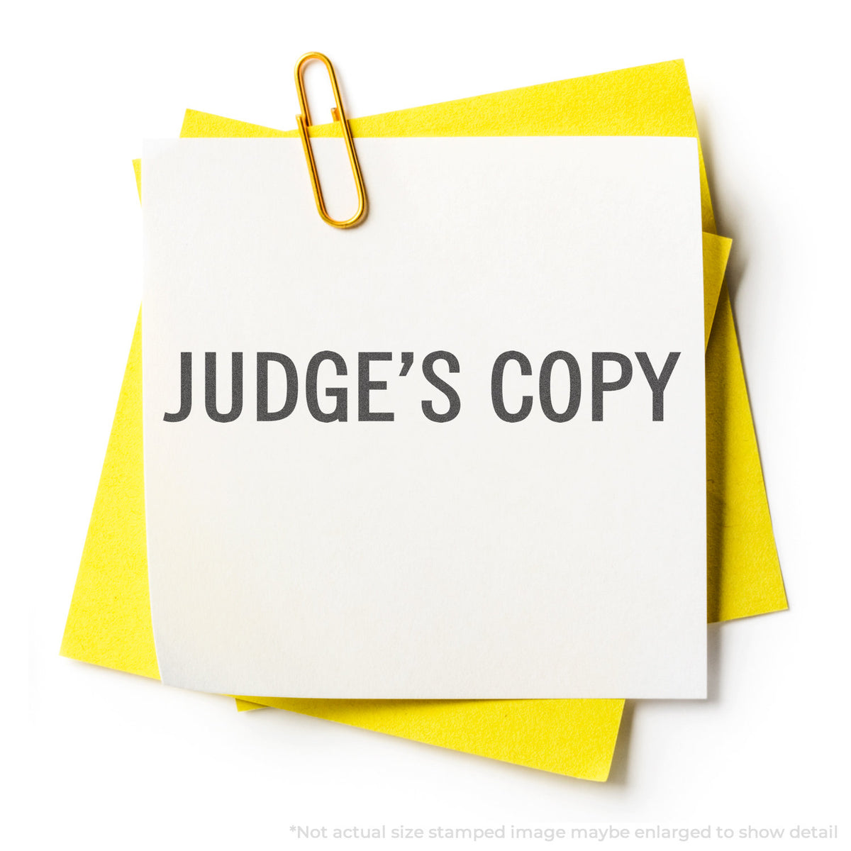 "Judge's copy" stamp impression on light paper stock, Xstamper Judge's Copy Stamp