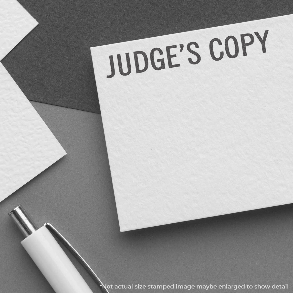 "Judge's copy" mark stamped for document handling, Xstamper 1815 stamp