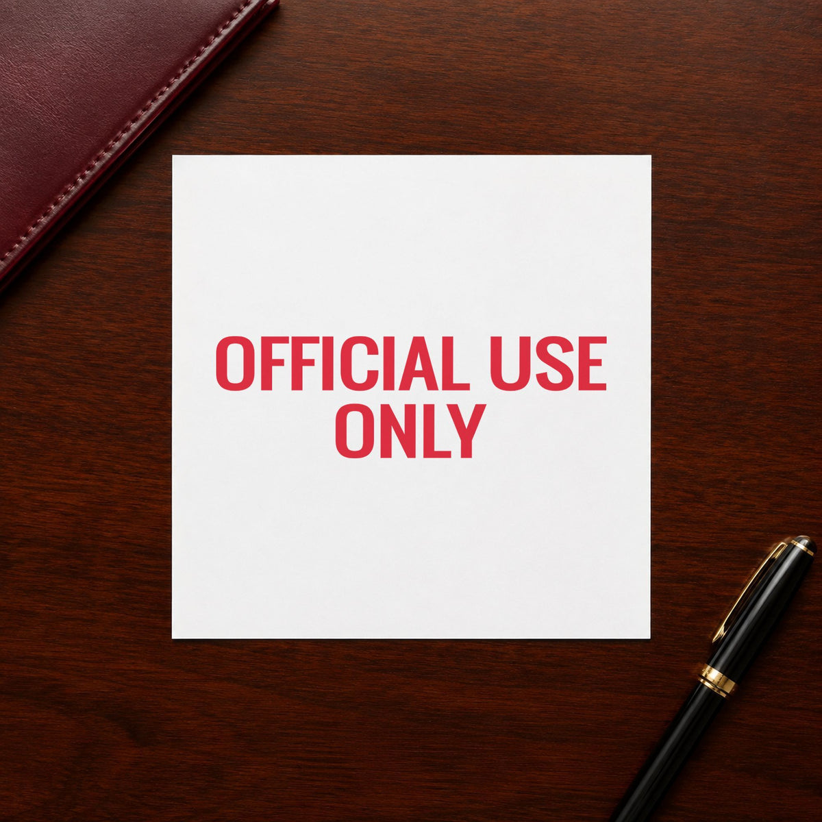 "Official use only" mark added to paperwork with a pre-inked Xstamper stamp