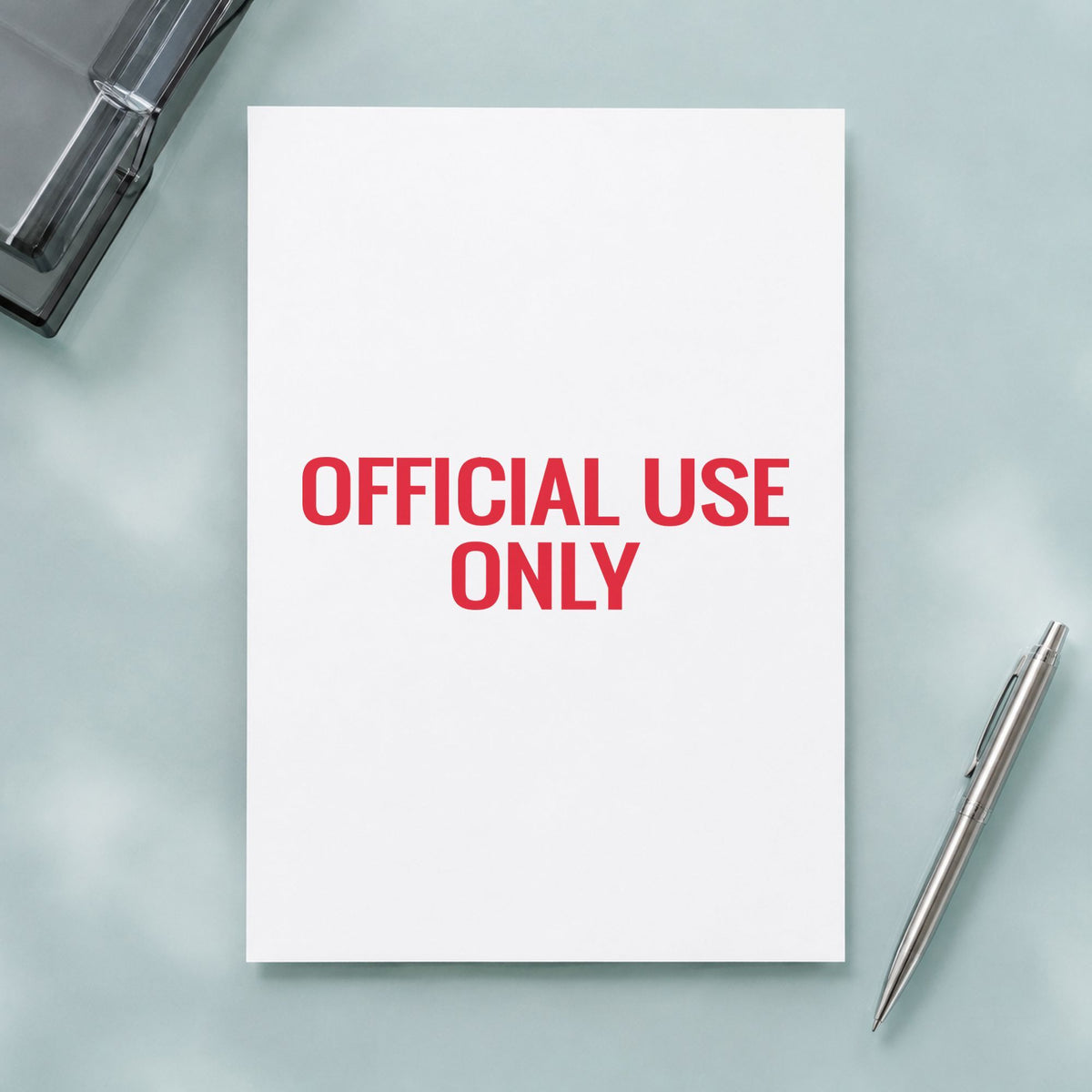 "Official use only" imprint at 1/2 x 1-5/8 in, no separate ink pad required