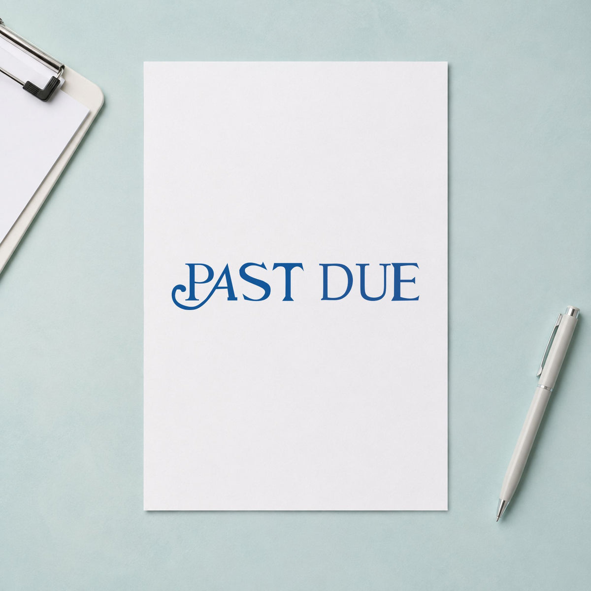 Xstamper Past Due Invoice Stamp leaving a clean "Past due" impression