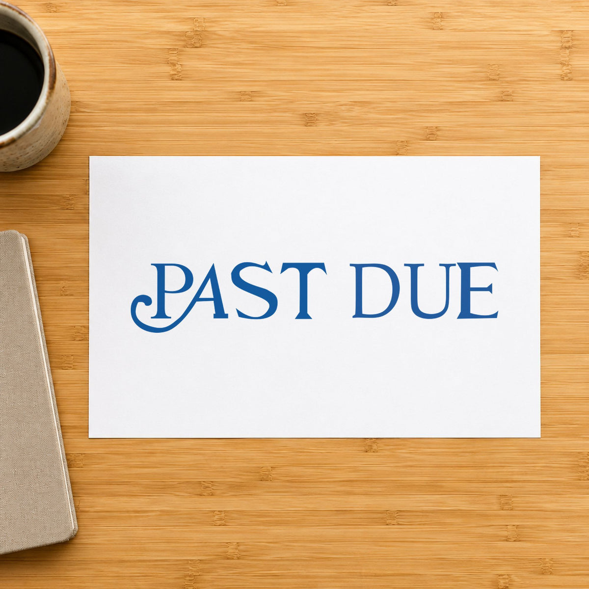 "Past due" stamp mark in everyday office use, Xstamper 1157