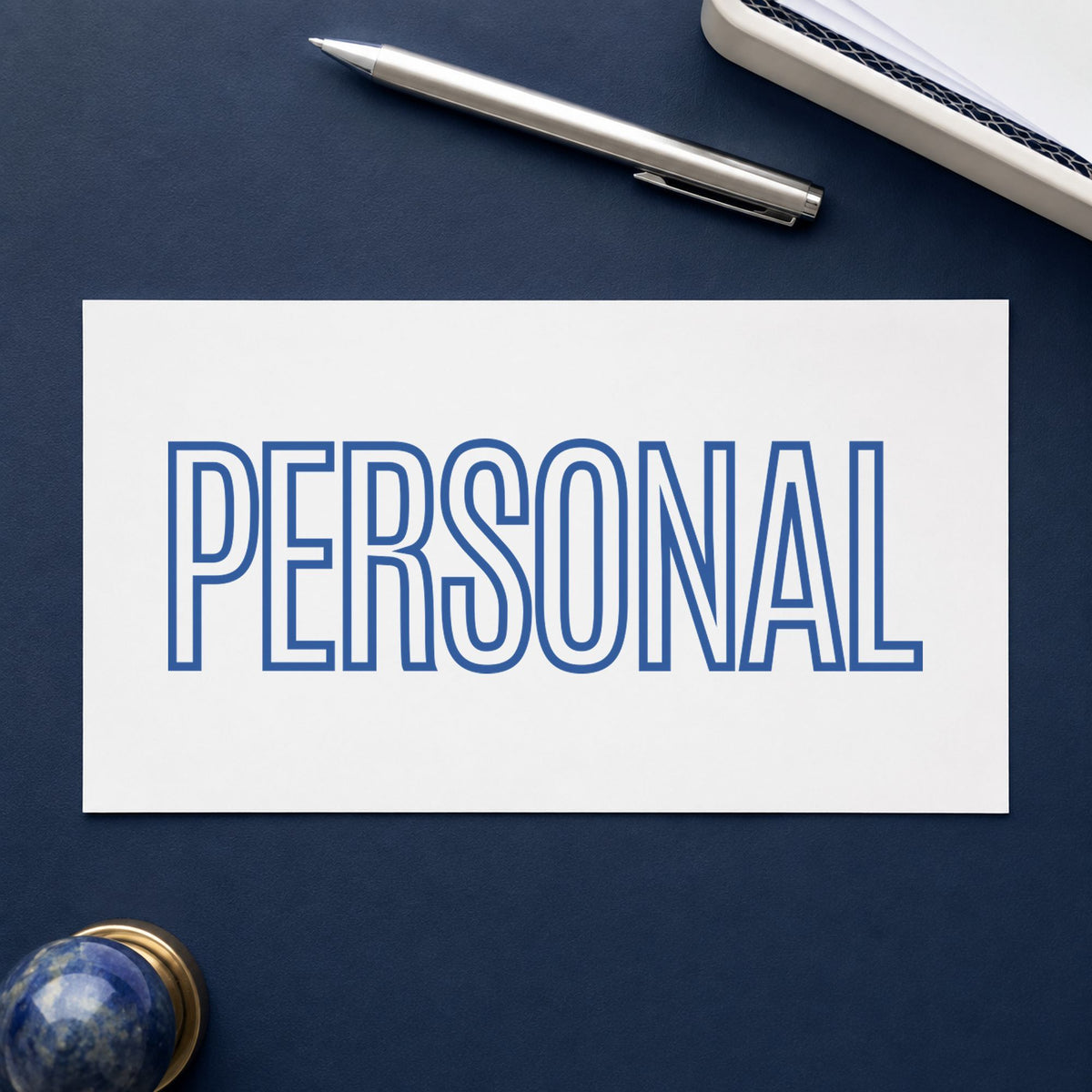 "Personal" mark added to paperwork with a pre-inked Xstamper stamp