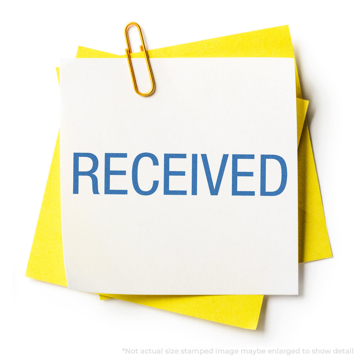 "Received" stamp impression on light paper stock, Dark Blue Received Document Stamp