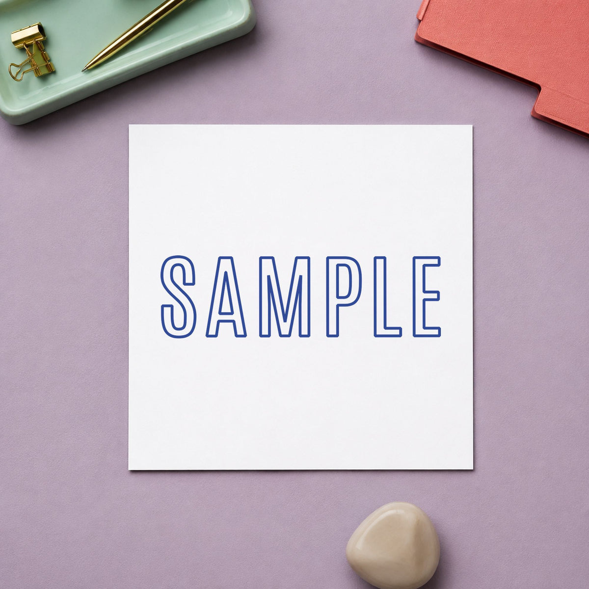 "Sample" stamp mark in everyday office use, Xstamper 1002