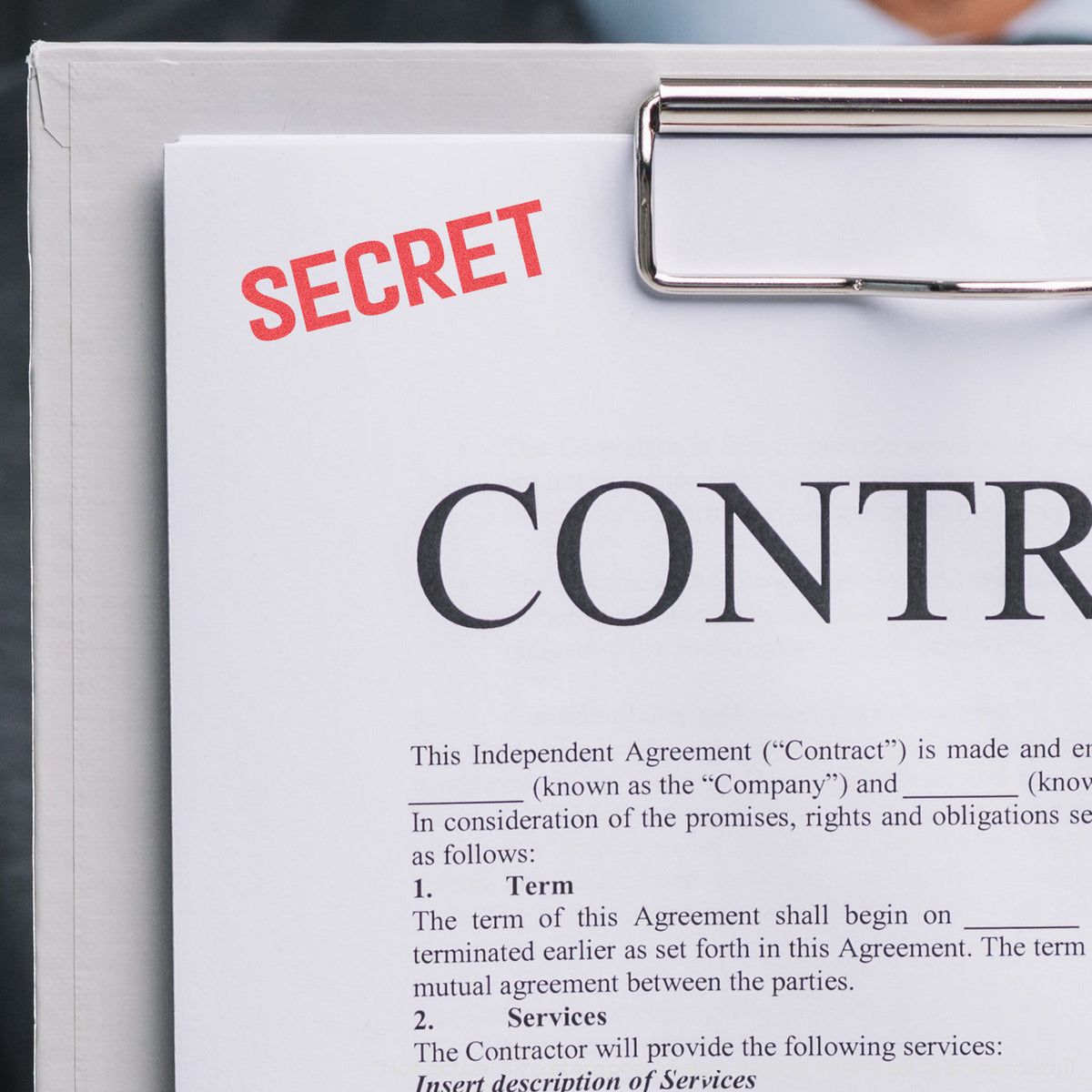 "Secret" imprint used to flag items for handling, Secret Stamp