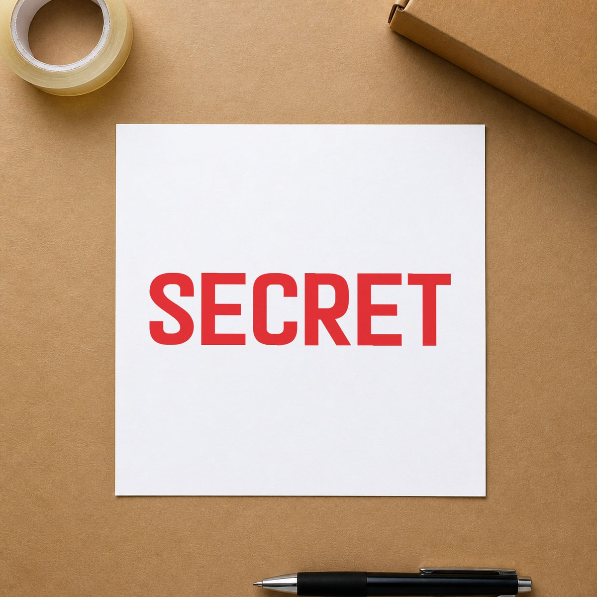 Secret Stamp leaving a clean "Secret" impression