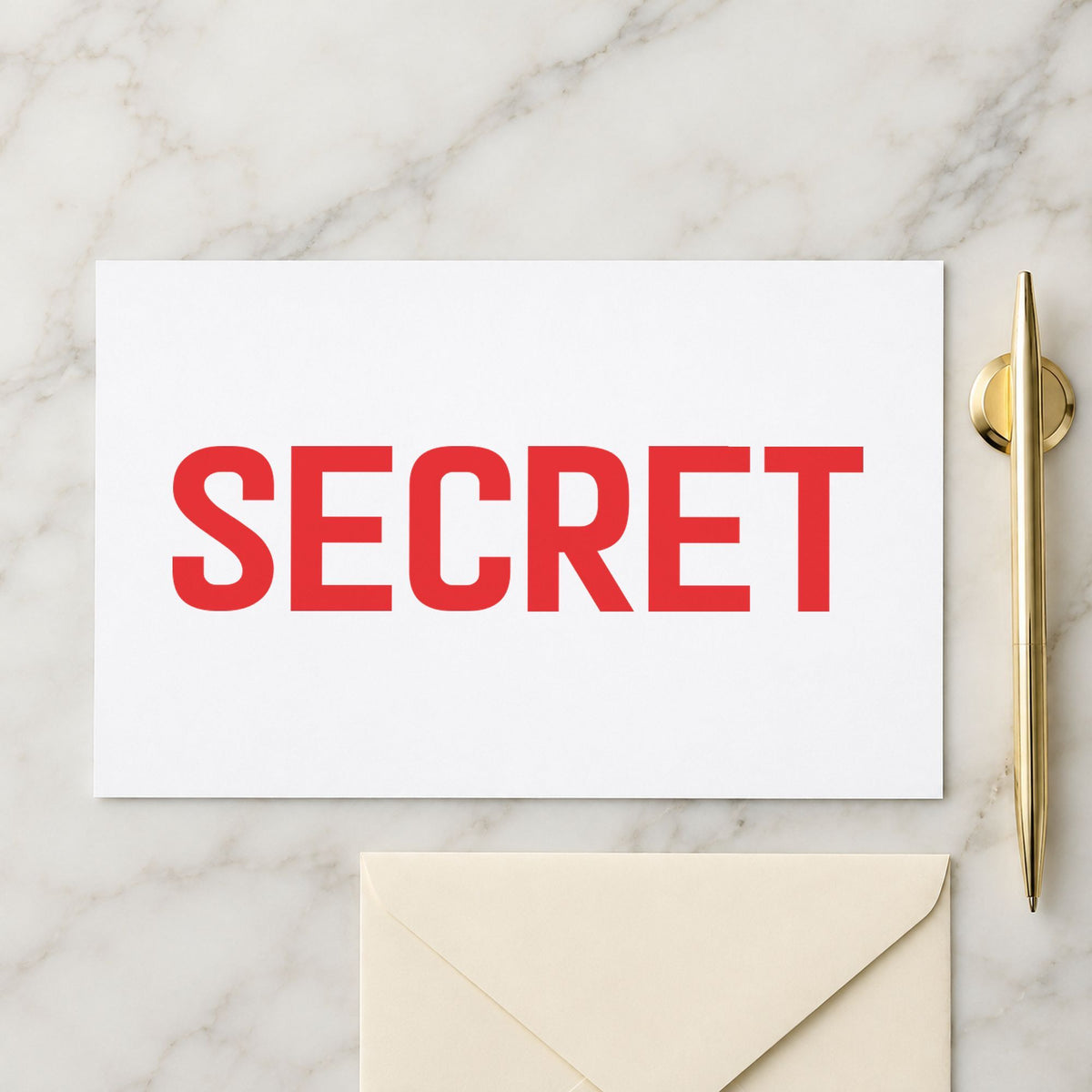 "Secret" stamp mark in everyday office use, Xstamper 1136