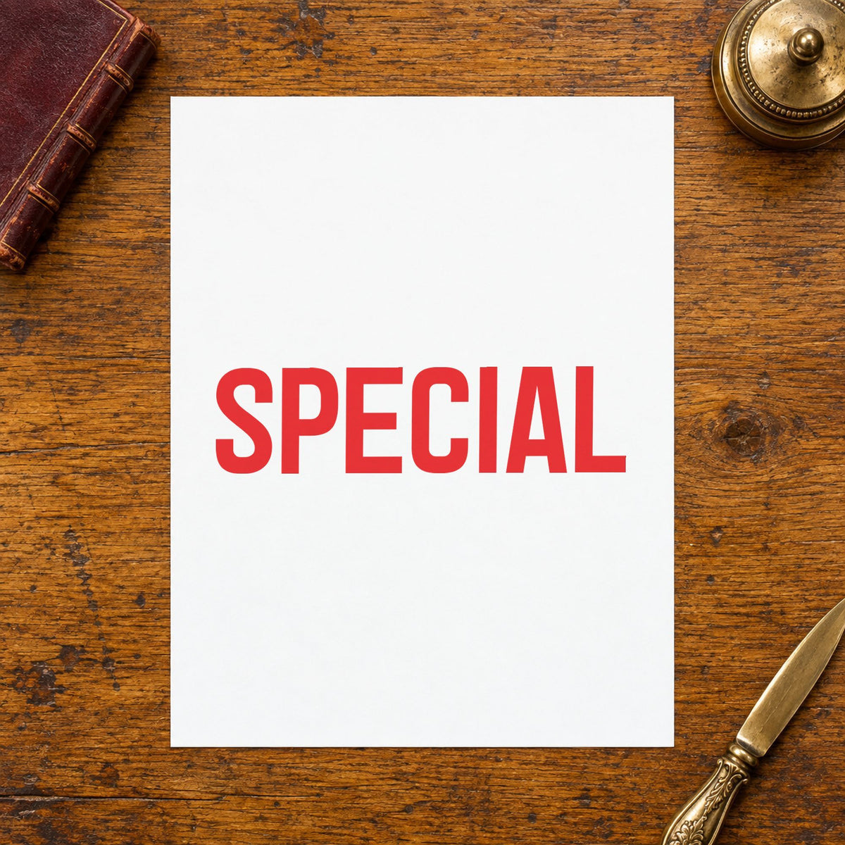 "Special" imprint stamped on a document with the Xstamper Special Stamp