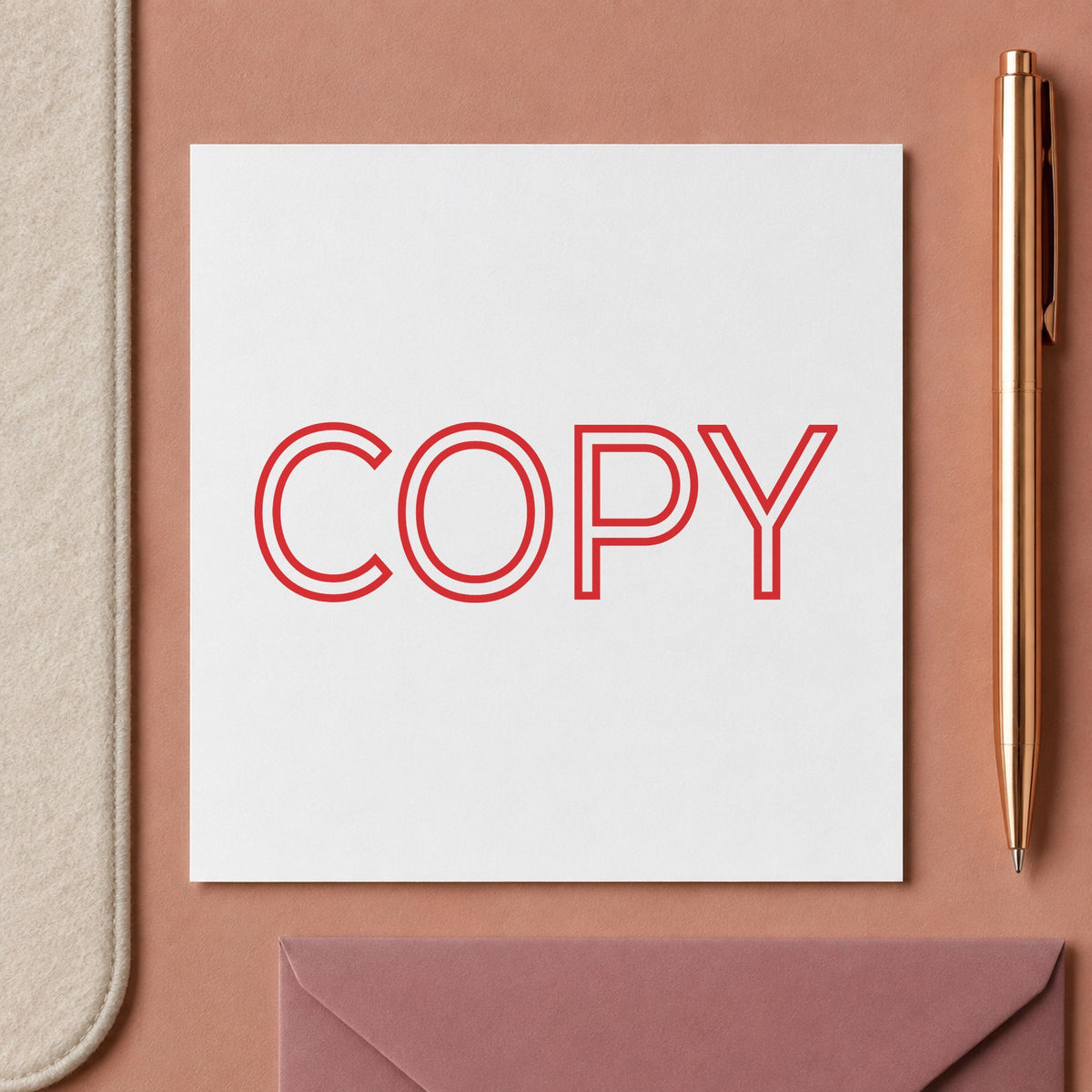 "Copy" imprint stamped on a document with the Jumbo Red Copy Stamp