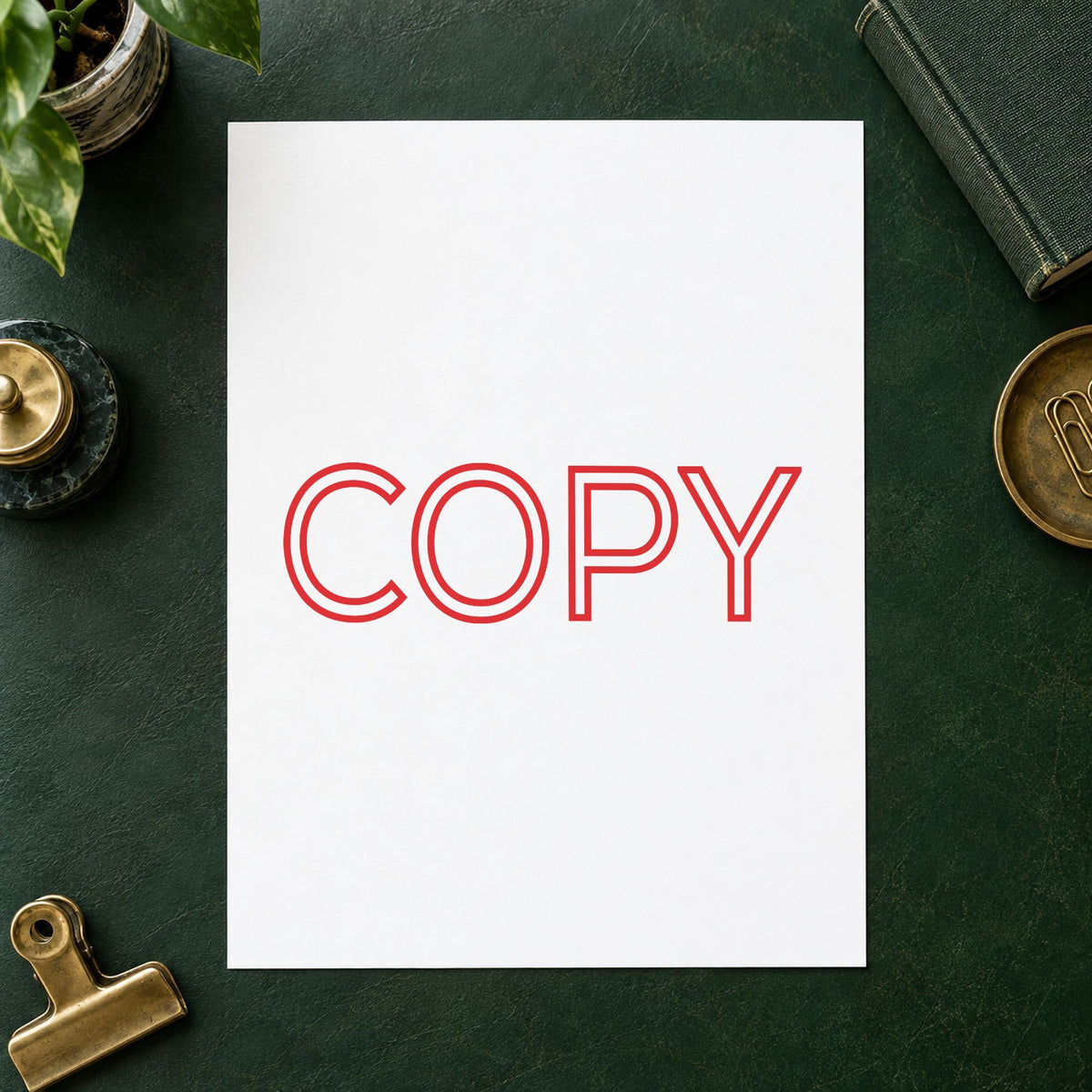 "Copy" imprint from fixed stock wording, no customization needed