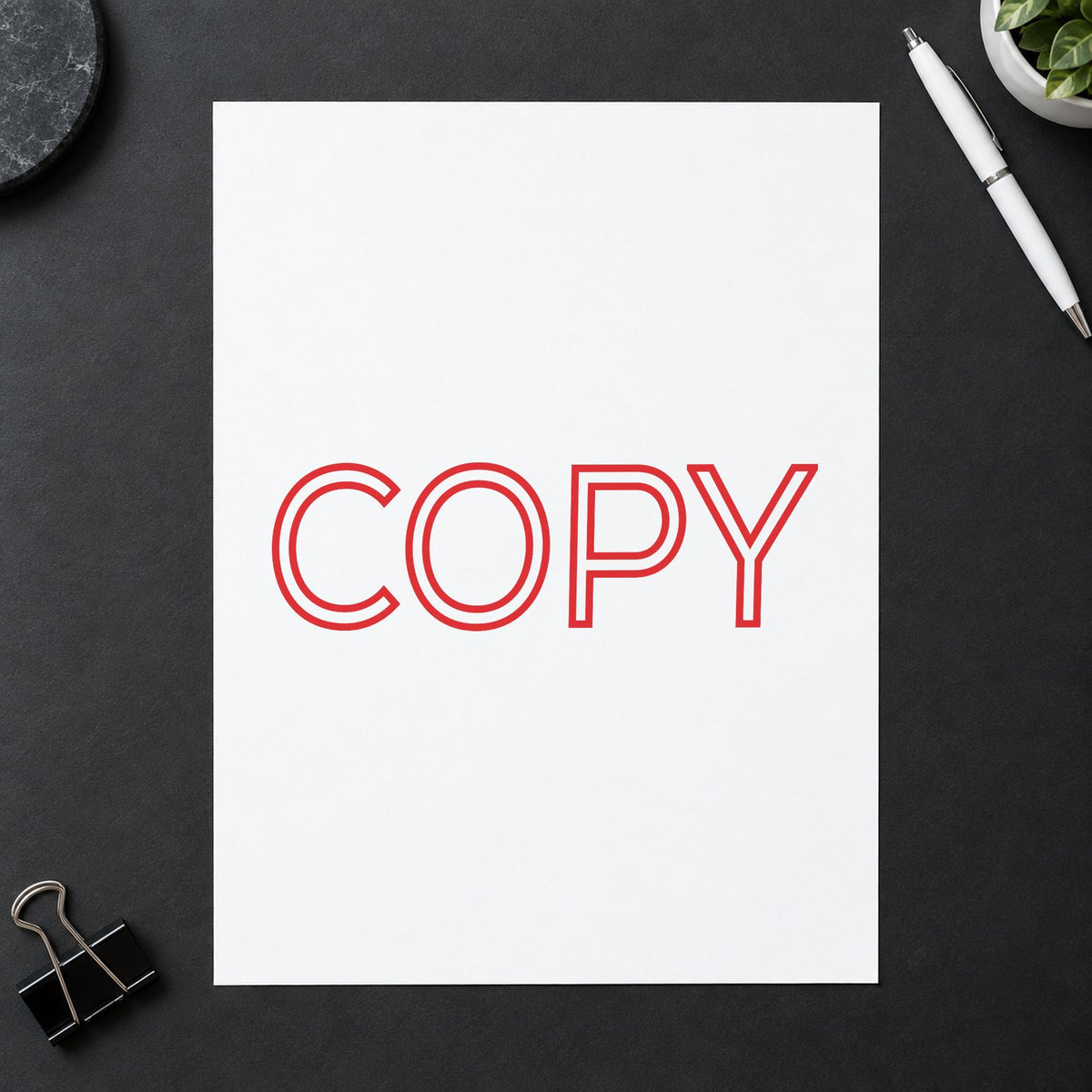 "Copy" stamp mark in everyday office use, Xstamper 3278