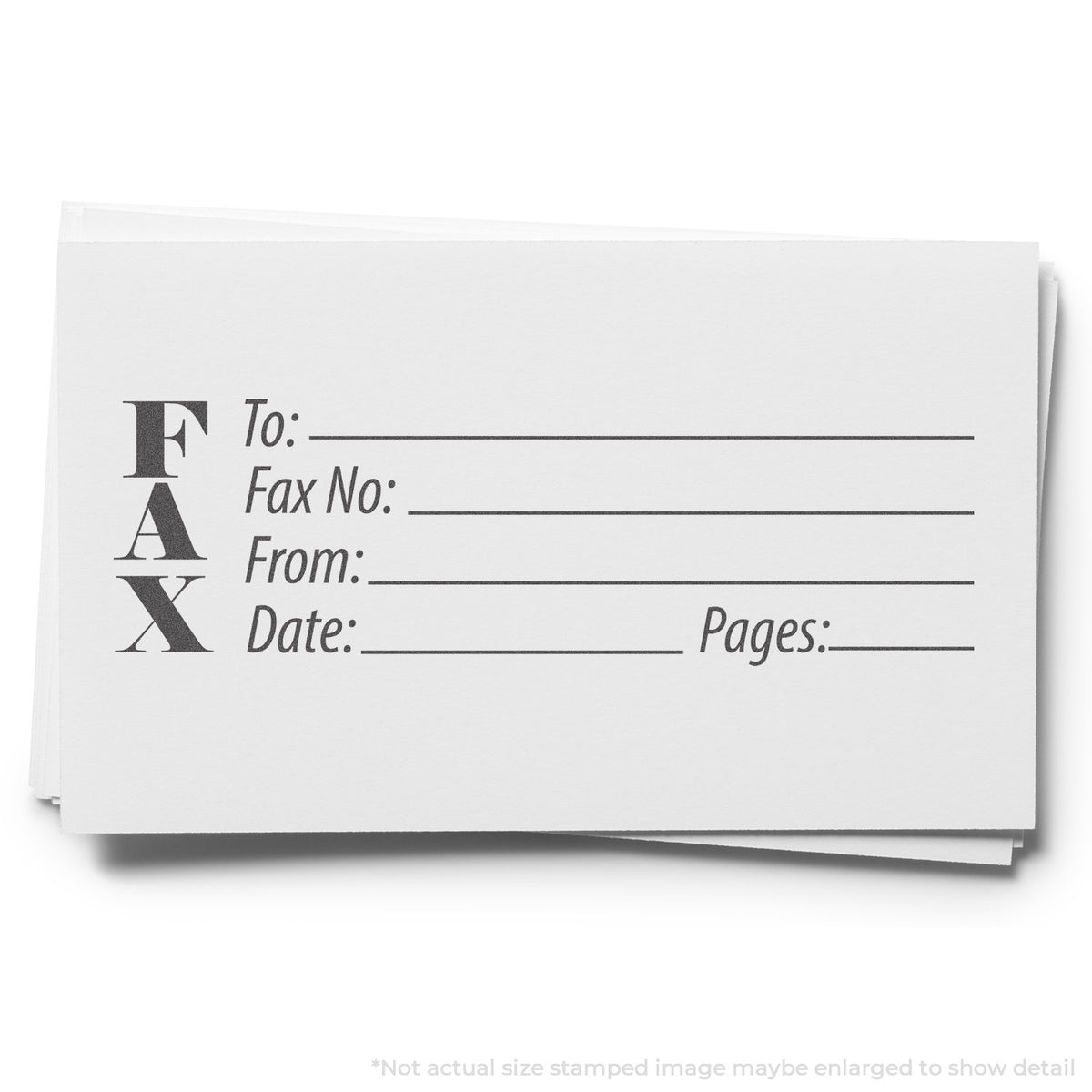 "Fax stamp" imprint used to flag items for handling, Fax Stamp – Jumbo Pre-Inked Xstamper