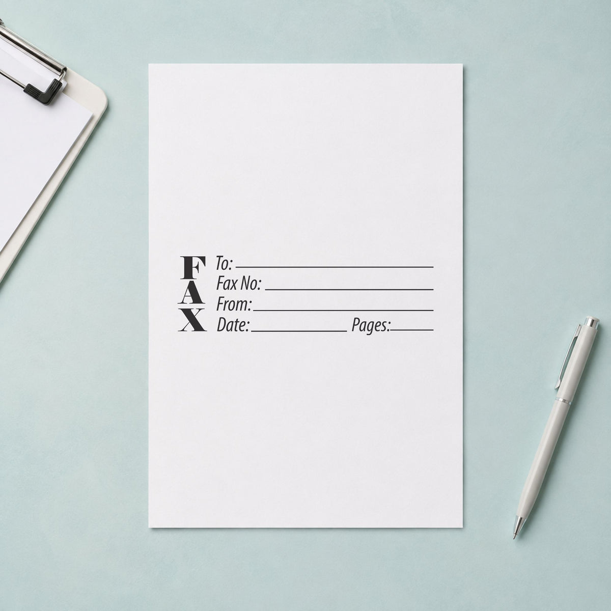 Crisp "Fax stamp" imprint produced by the Fax Stamp – Jumbo Pre-Inked Xstamper
