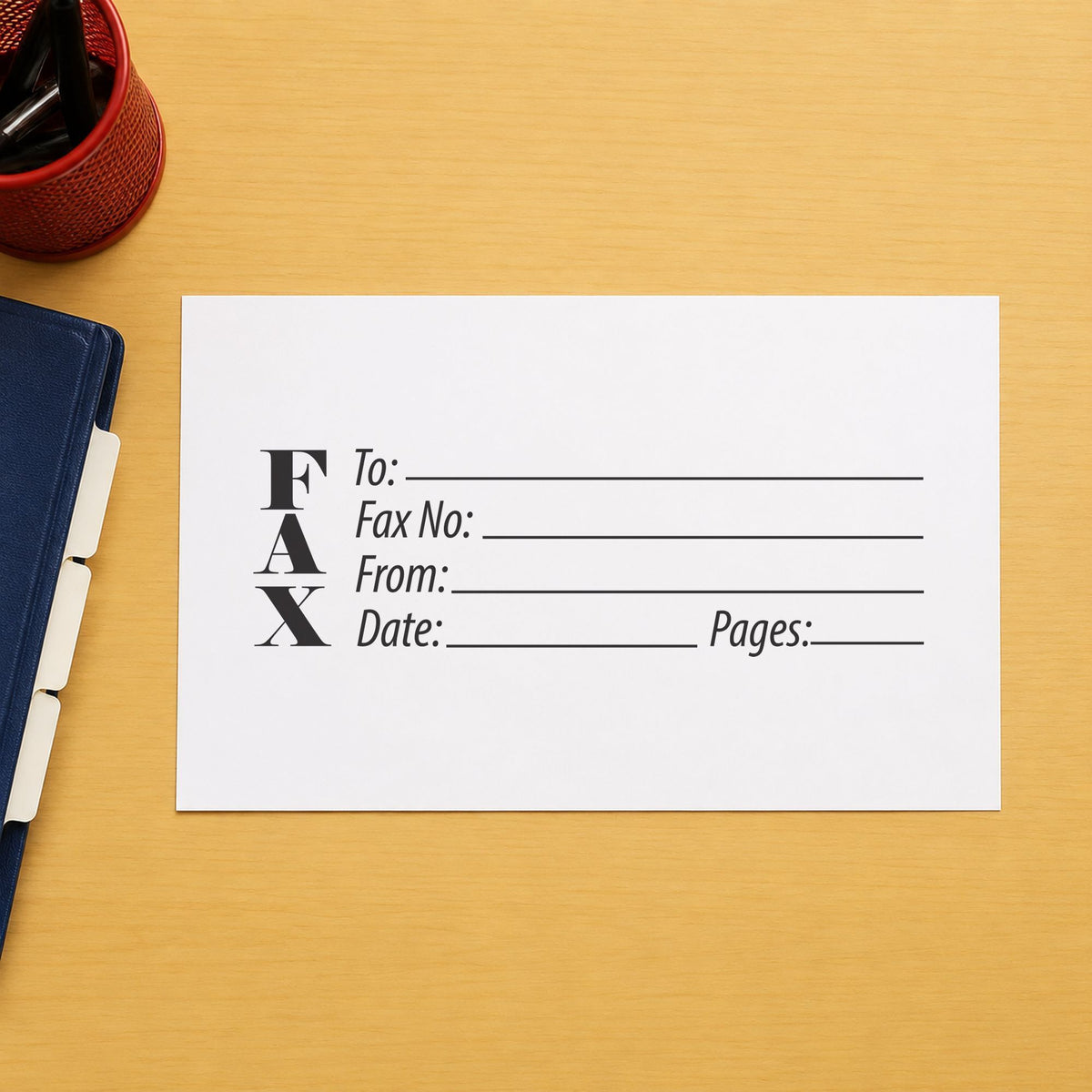 "Fax stamp" mark added to paperwork with a pre-inked Xstamper stamp