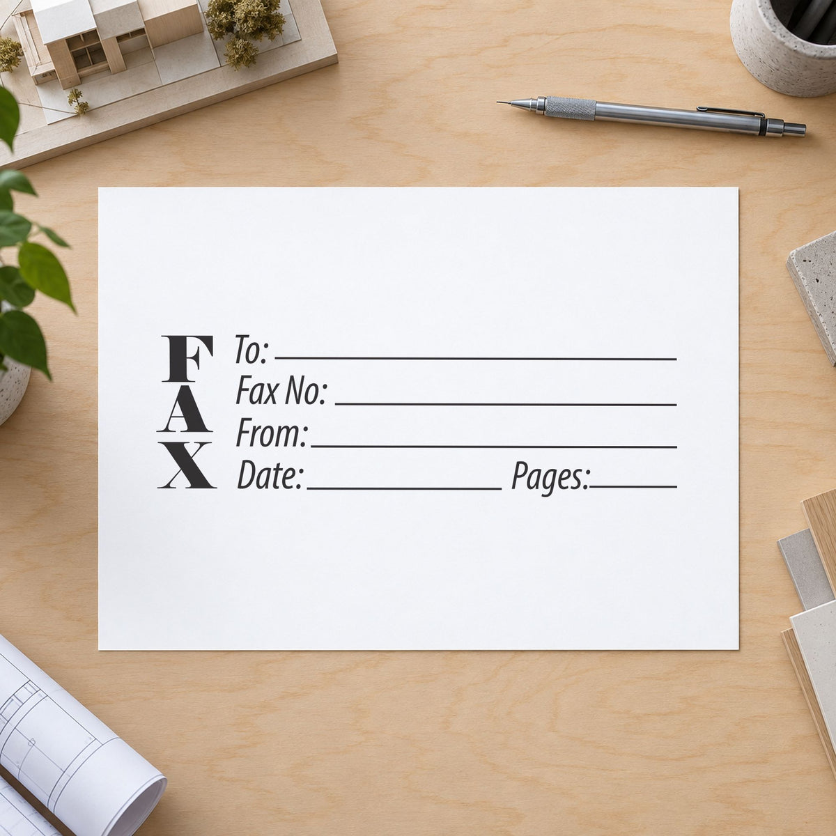 Marking a page "Fax stamp" with the Fax Stamp – Jumbo Pre-Inked Xstamper