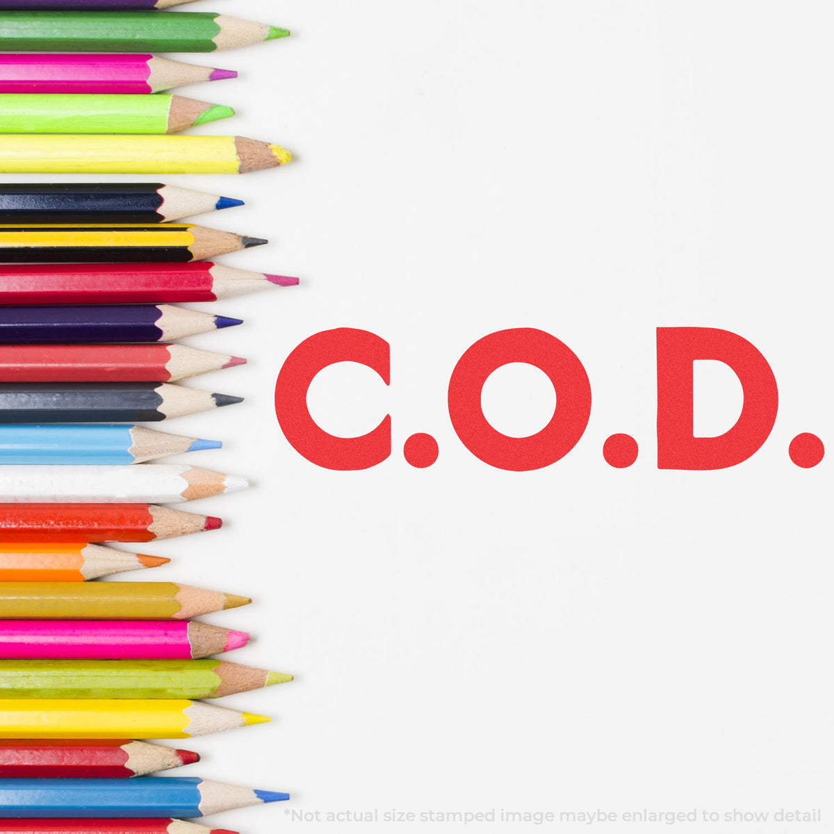 "C.O.D." mark stamped for document handling, Xstamper 2026 stamp