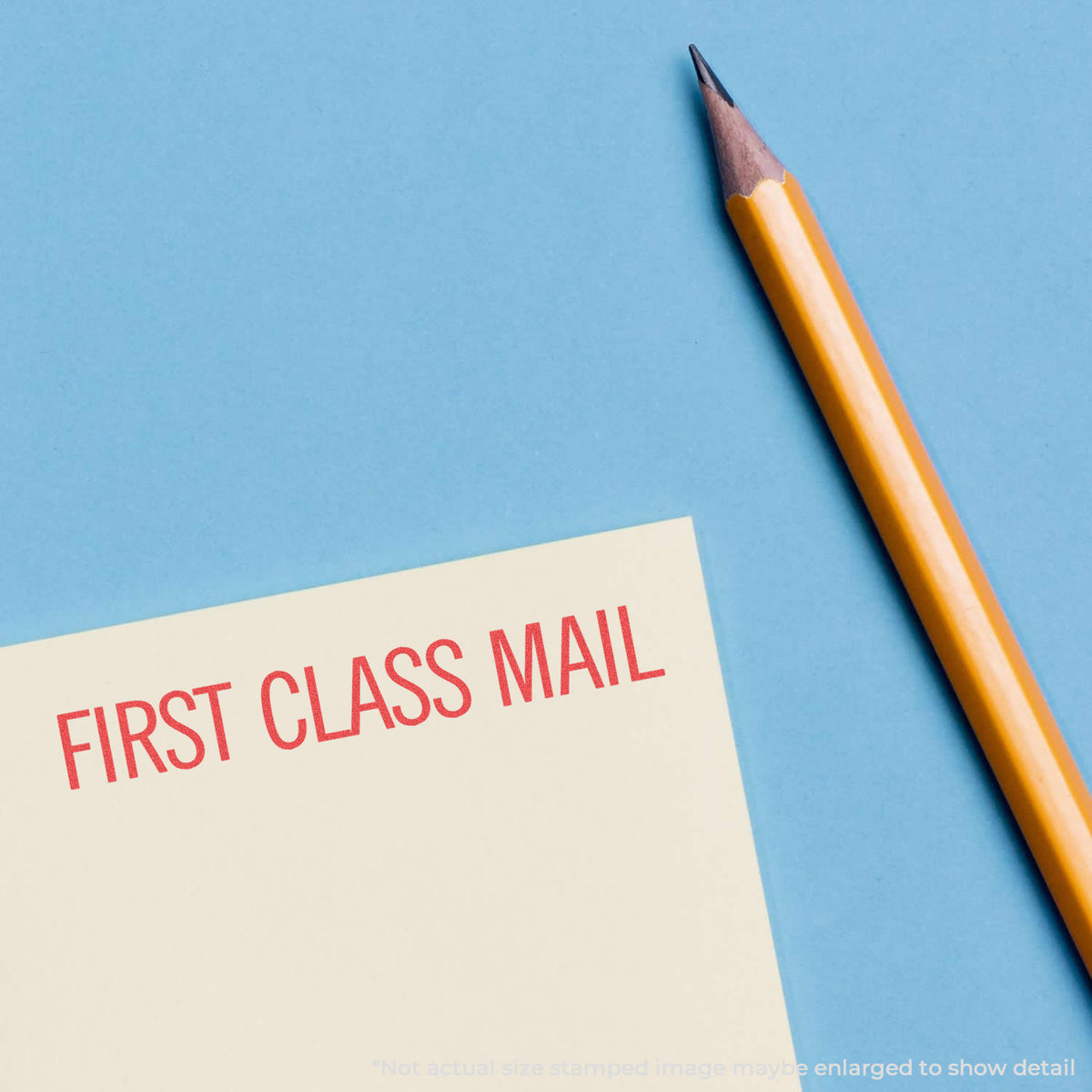 "First class mail" mark stamped for document handling, Xstamper 3239 stamp