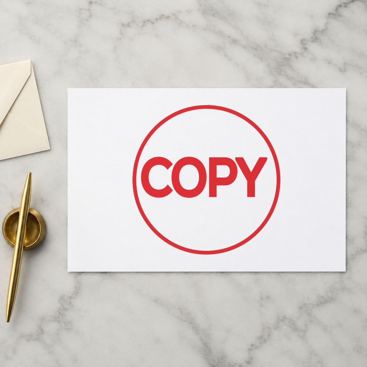"Copy" stamp mark in everyday office use, Xstamper 11407