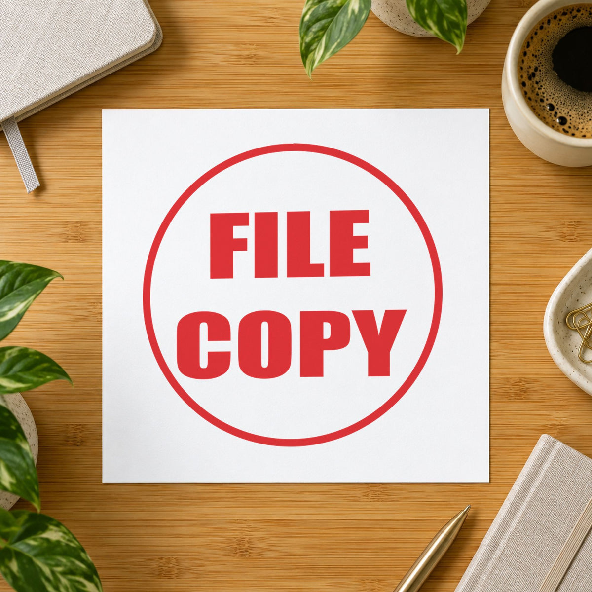 Crisp "File copy" imprint produced by the Round File Copy Stamp